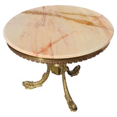 French Vintage Marble & Brass Coffee Table-Cocktail Table-Style Louis XV-60s