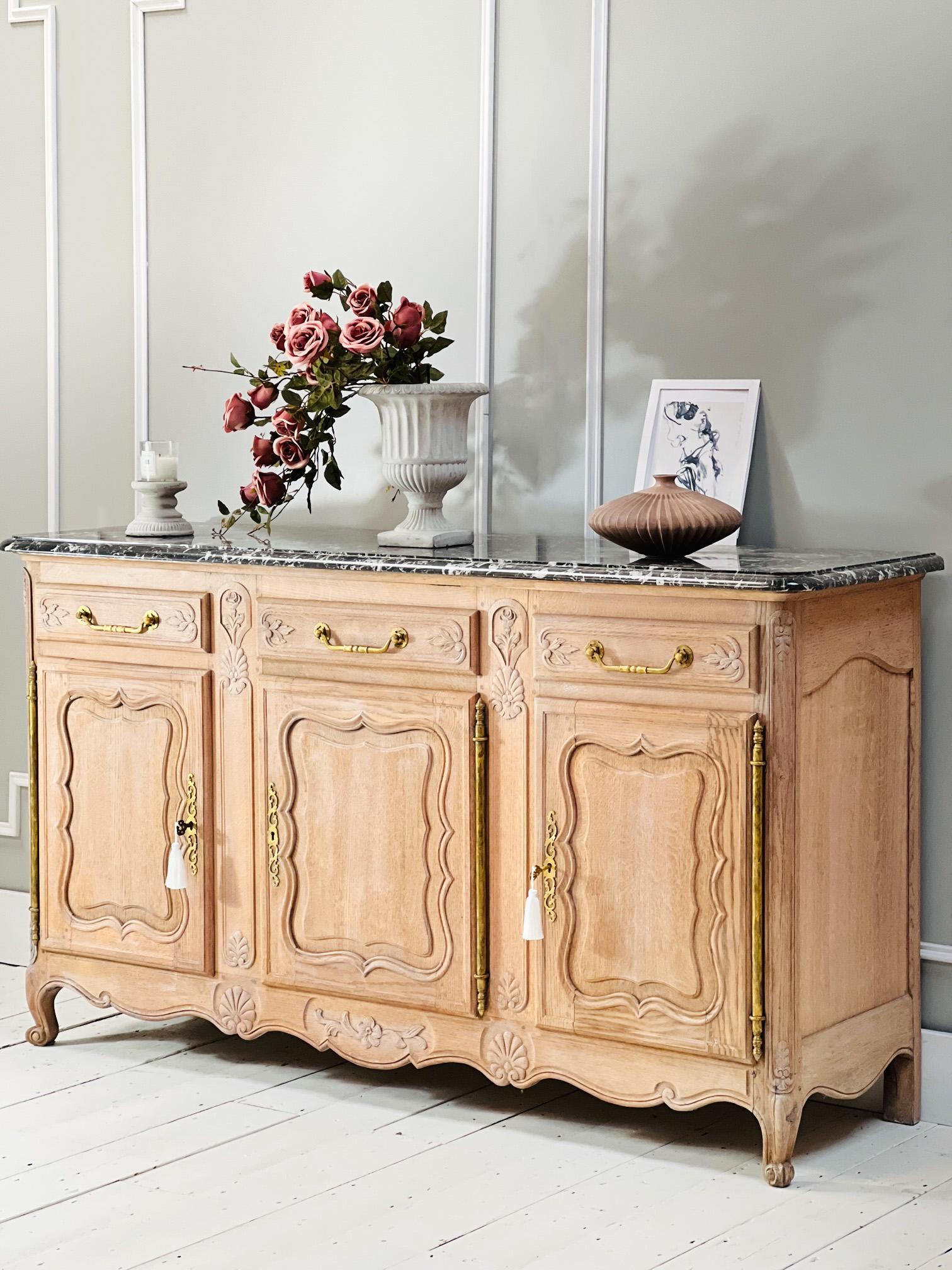 French Vintage Marble Sideboard / Buffet / Cupboard at 1stDibs