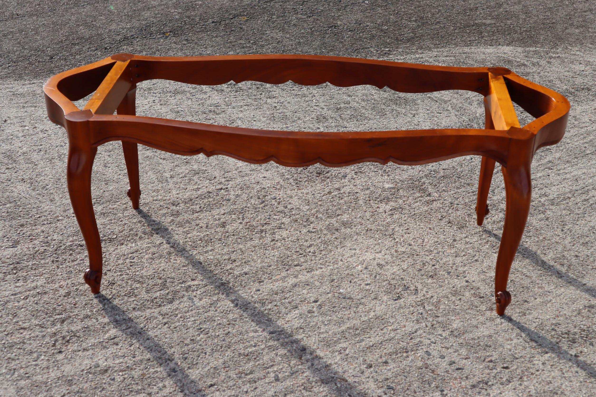 French Vintage Marble & Wood Coffee Table-Cocktail Table-Style Louis XV -70s 1