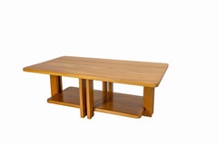 Tavolino da caffè francese d'epoca in castagno massiccio, circa 1980