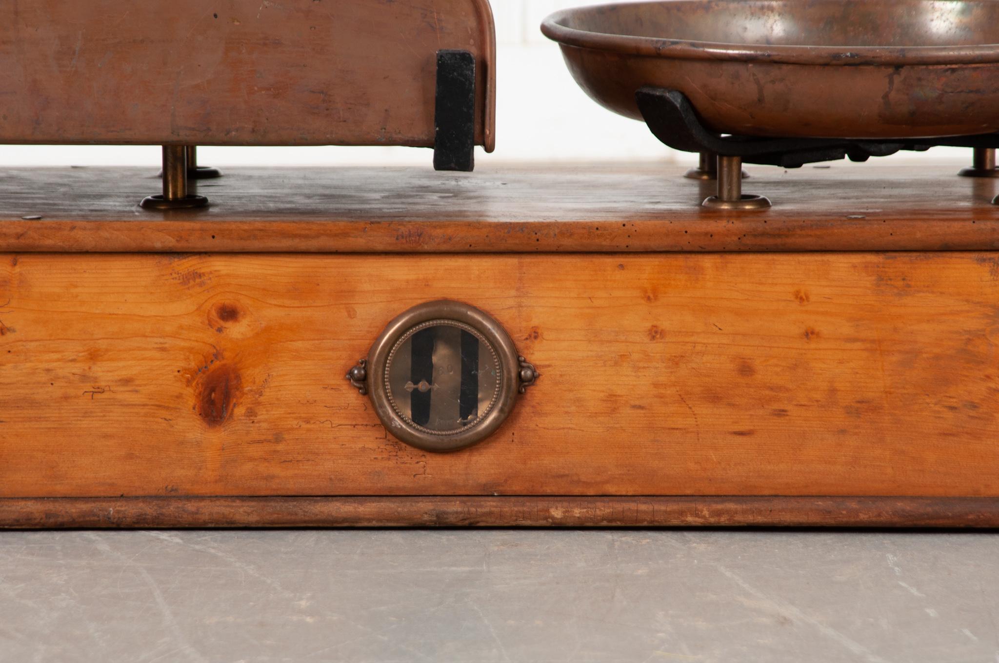 Rustic French Vintage Massive Culinary Scale For Sale