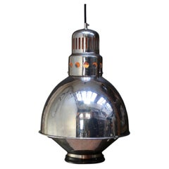 French Vintage Medical, Nickel Plated, Mid-Century Pendant Lamp