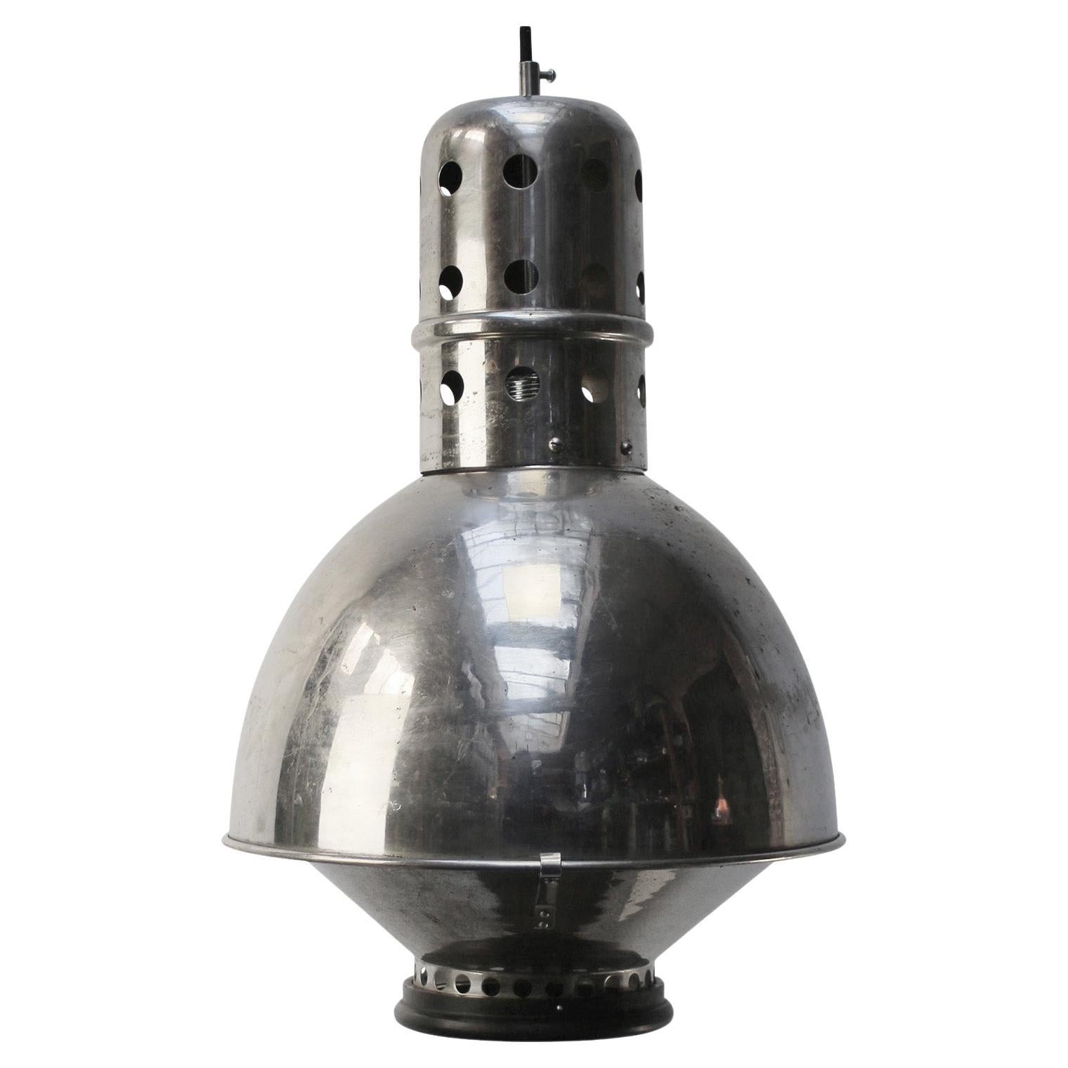French Vintage Medical Pendant Lamp, Nickel Plated, Mid-20th Century For Sale