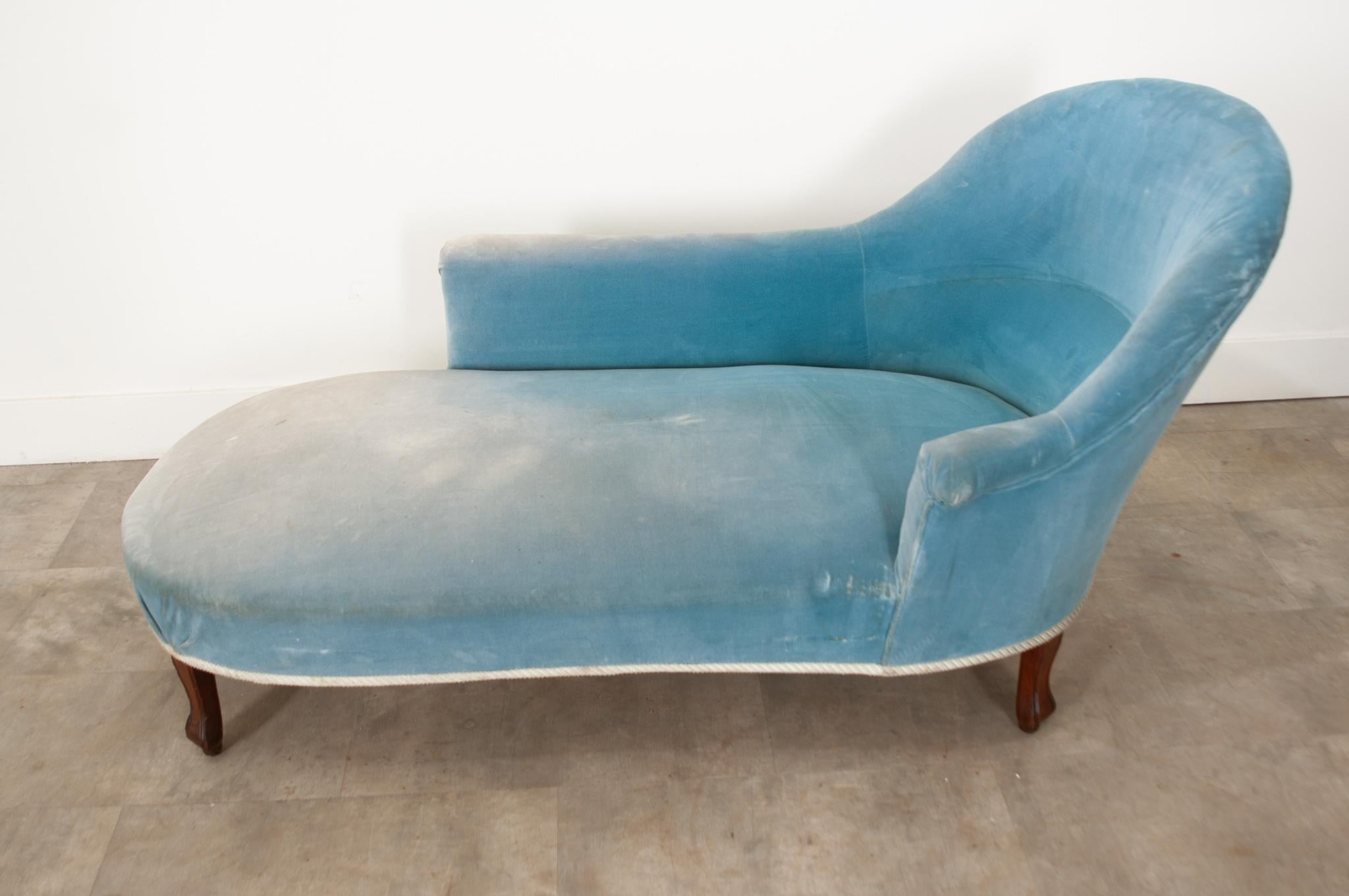 French Vintage Meridienne or Chaise Longue 2