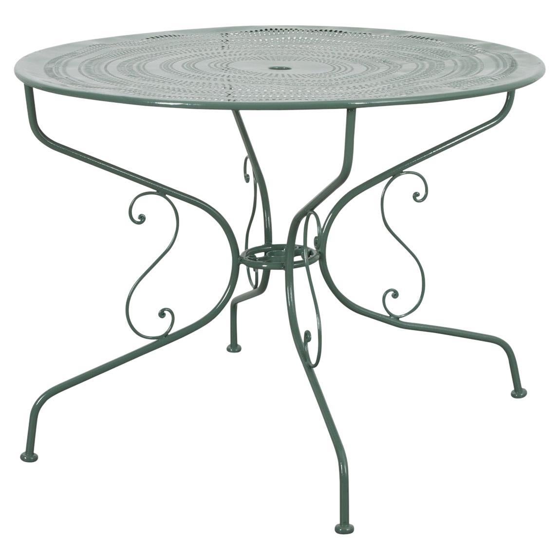 Large Vintage French Painted Metal Bistro Table, circa 1920 For Sale at