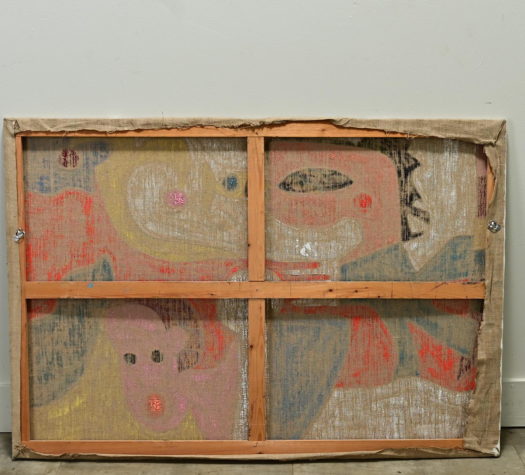 French Vintage Mid-Century Abstract Painting For Sale 3