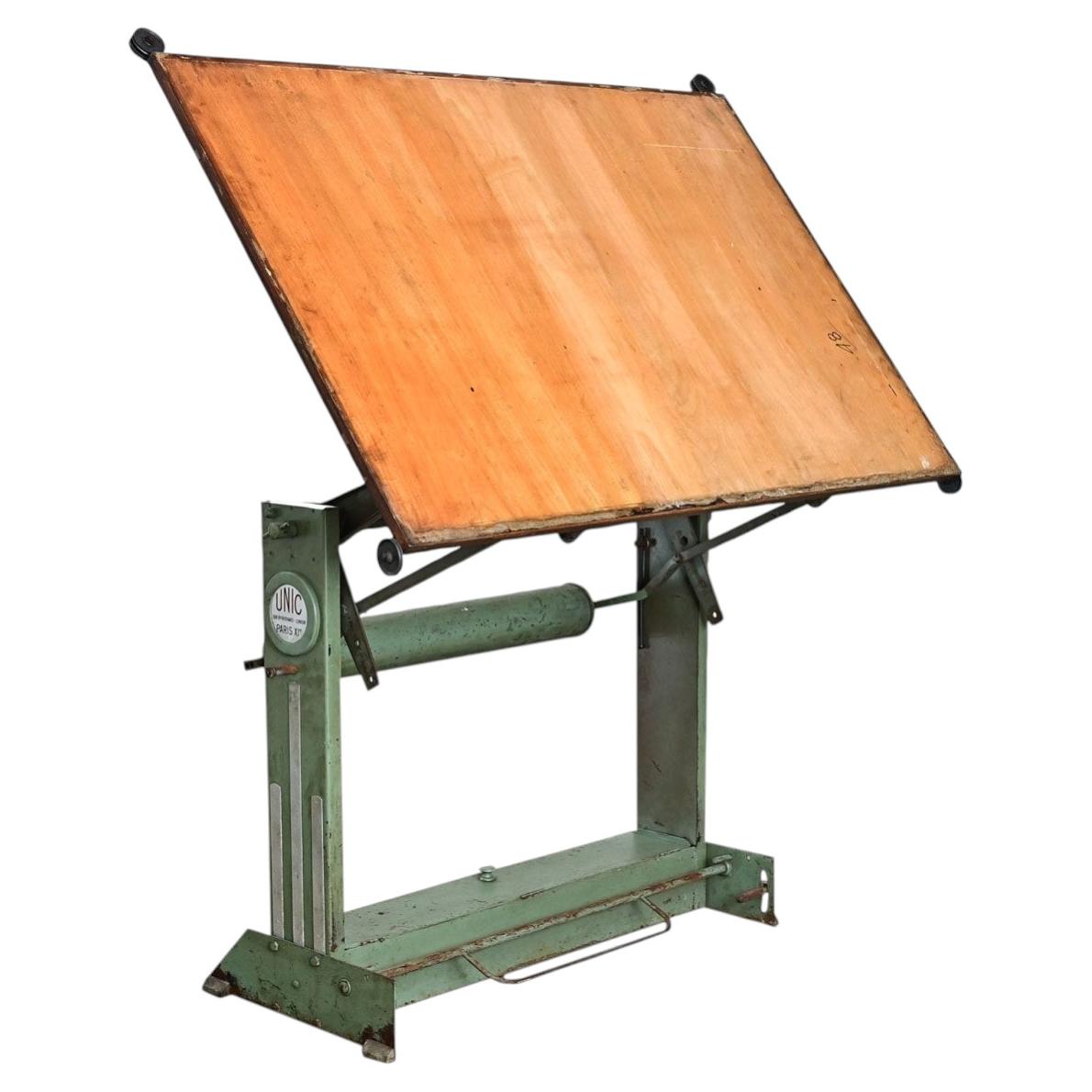 French Vintage Mid-Century Architect’s Drafting Desk