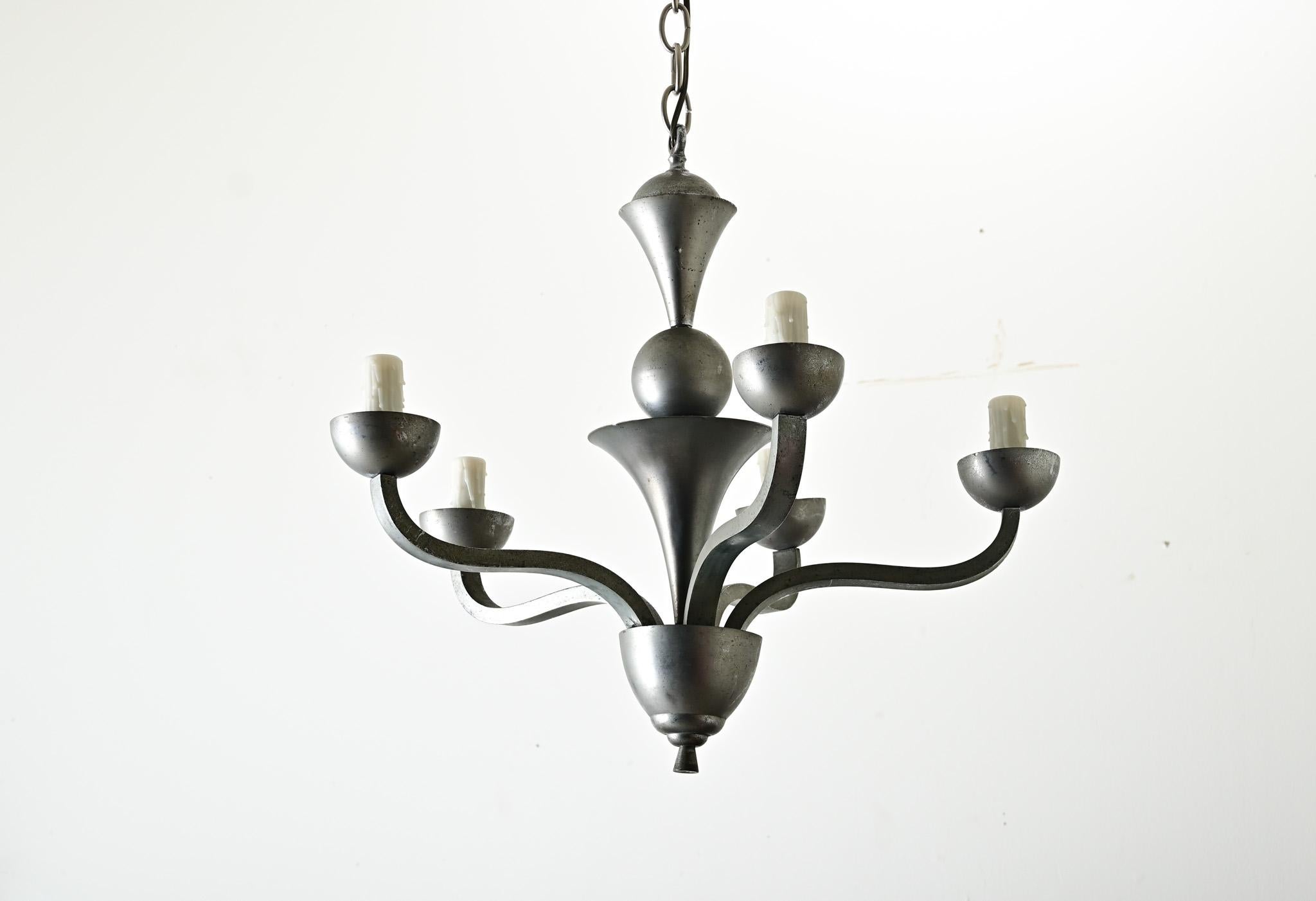 Lampadario vintage francese di metà secolo moderno in vendita 2