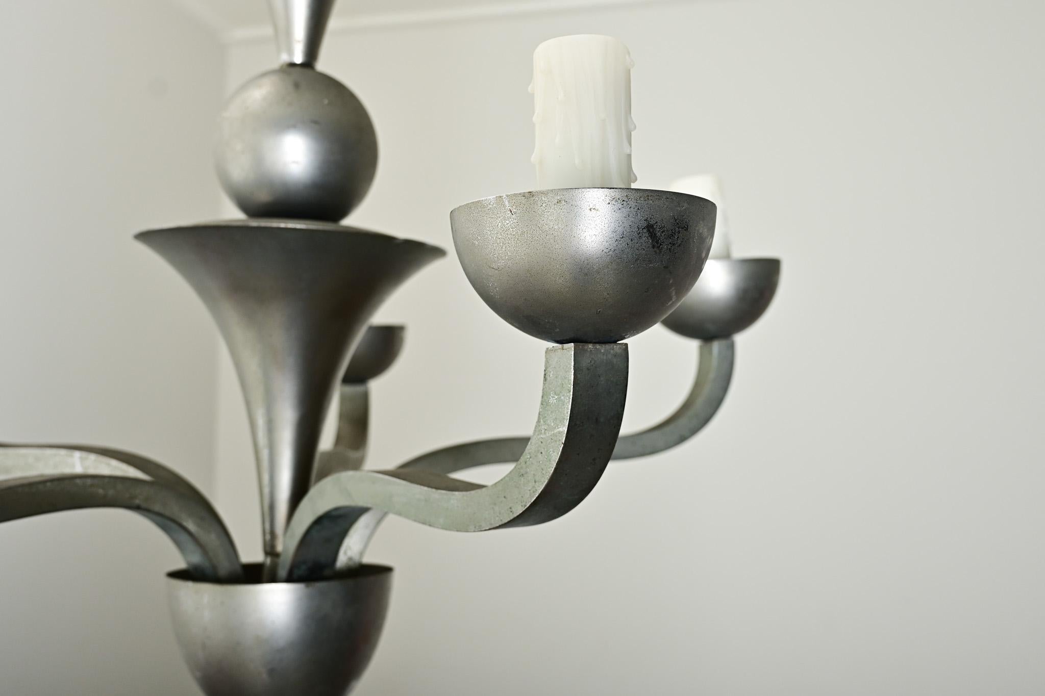 Lampadario vintage francese di metà secolo moderno in vendita 3