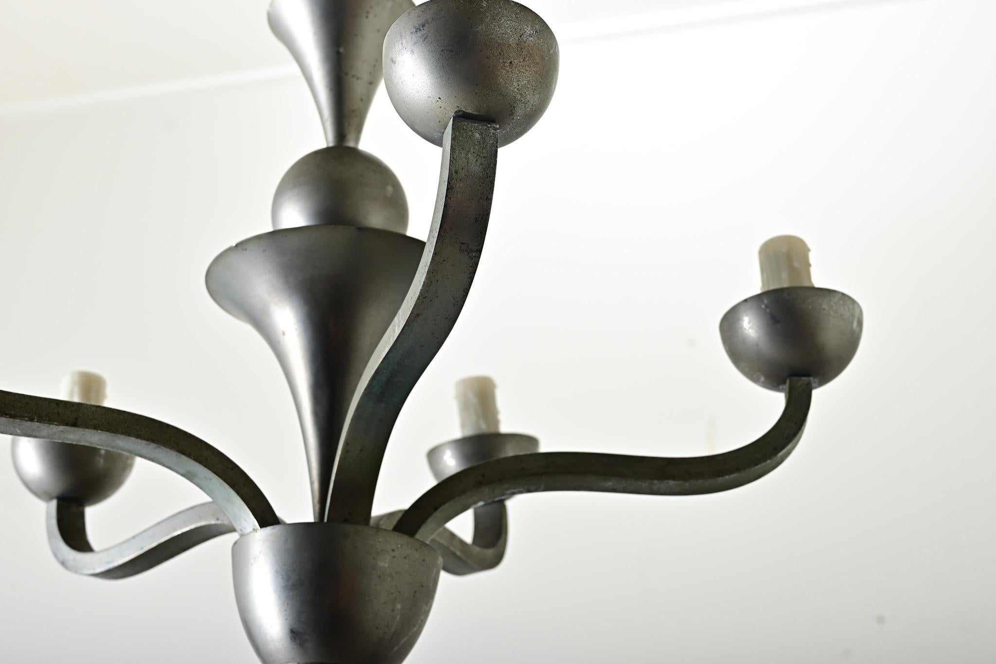 Lampadario vintage francese di metà secolo moderno in vendita 6