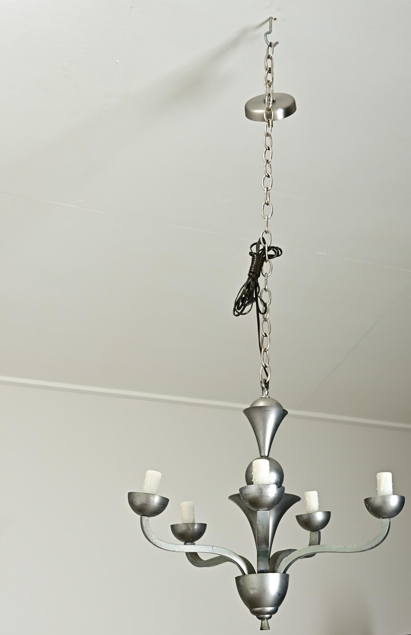 Altro Lampadario vintage francese di metà secolo moderno in vendita