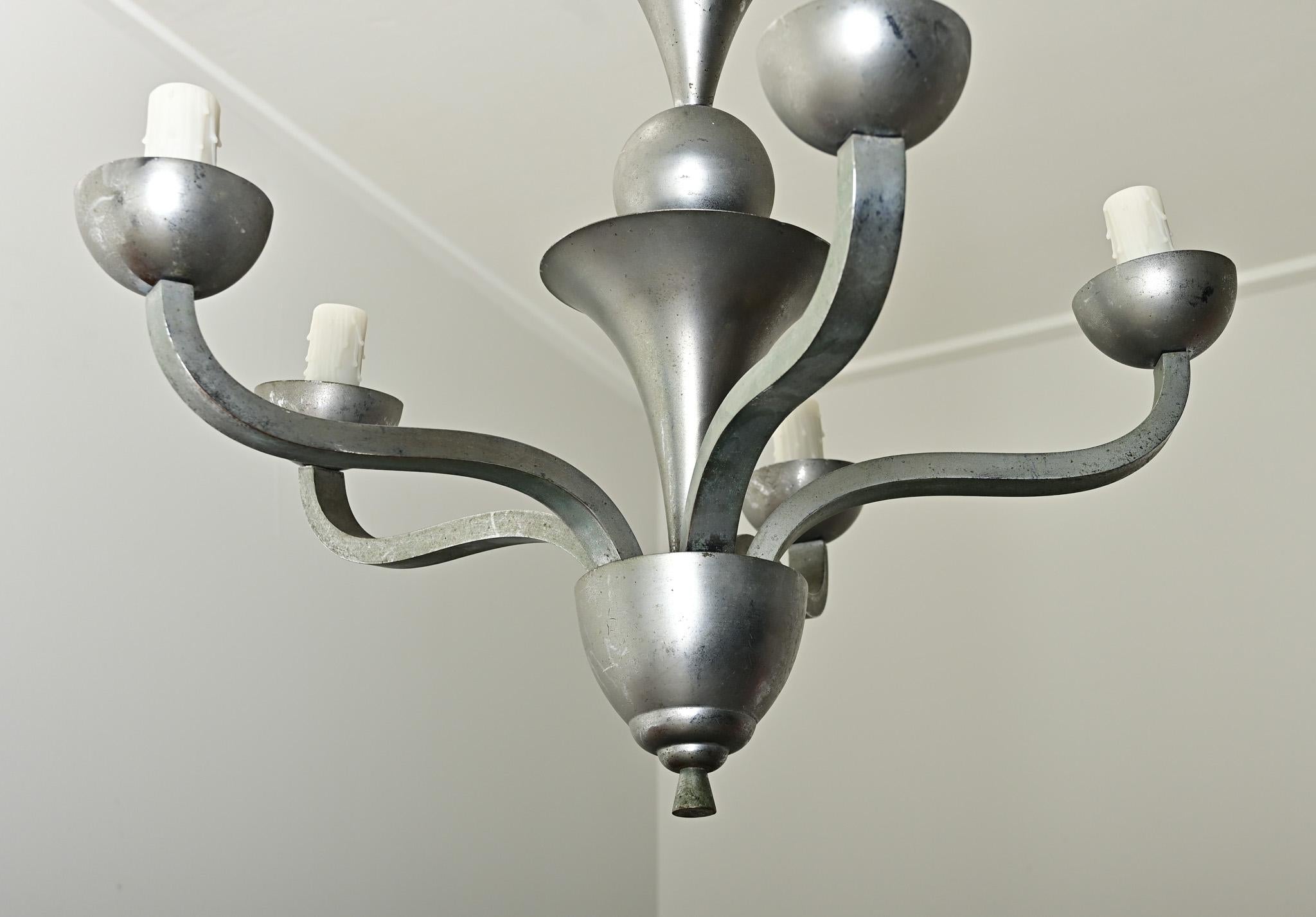 Lampadario vintage francese di metà secolo moderno in vendita 1