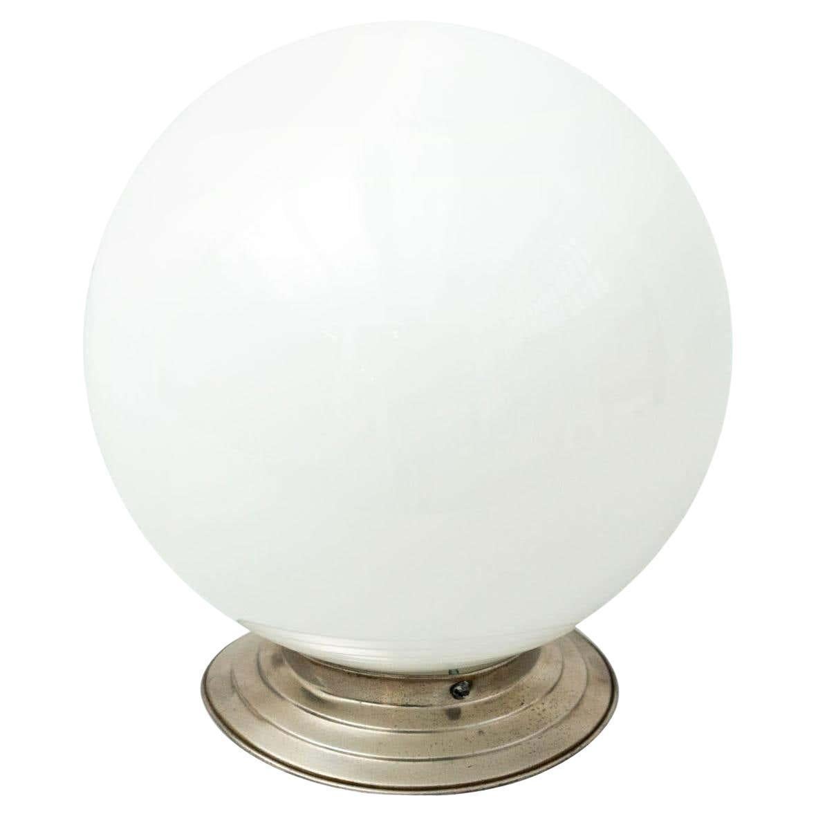 French Vintage Mid Century Modern Opaline Ceiling Lamp, circa 1940