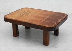 French Vintage Mid Century Vallauris Barrois Tile Top Coffee Table