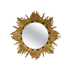 French Vintage Mirror in gilt metal and Talosel - France, 1979
