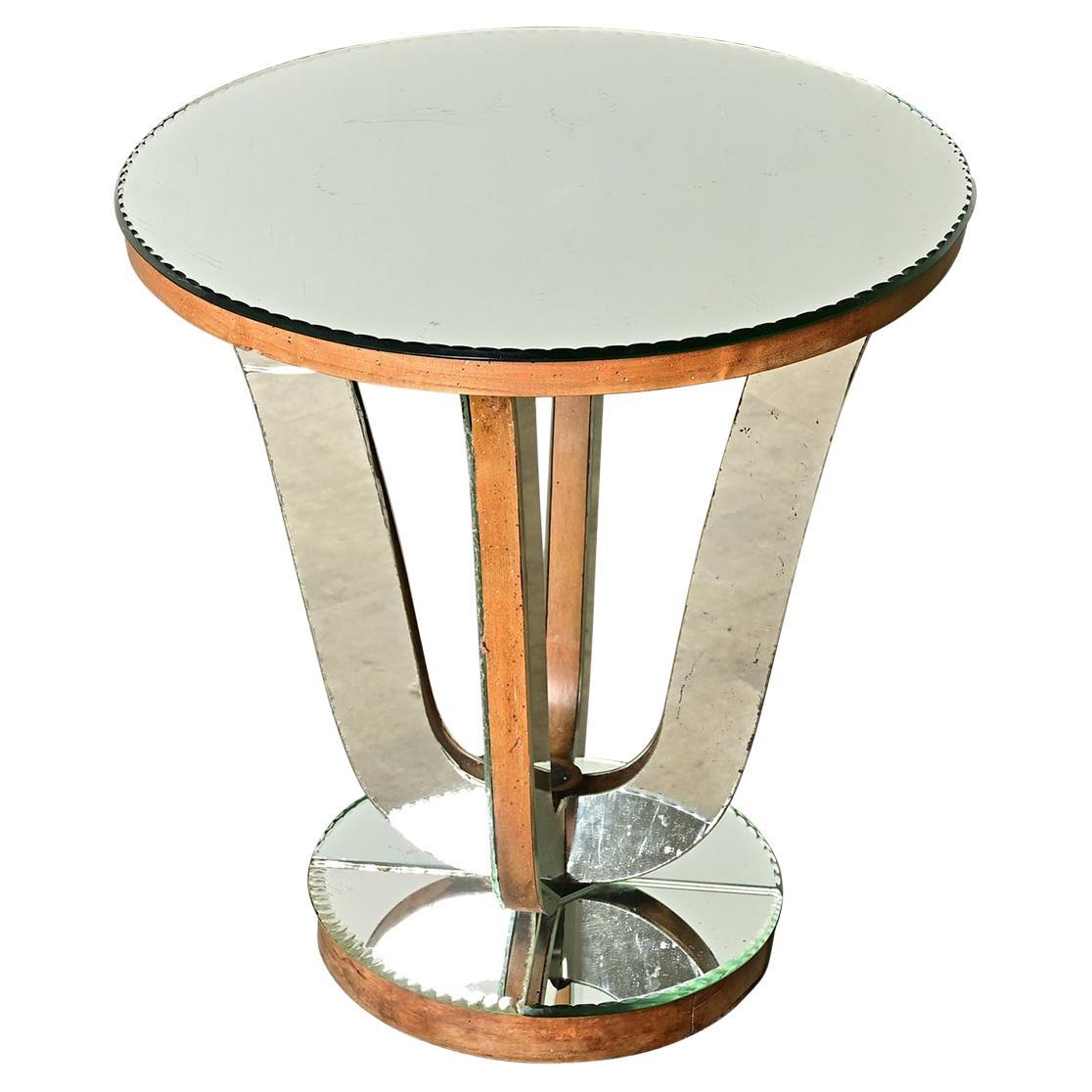 French Vintage Mirrored Gueridon