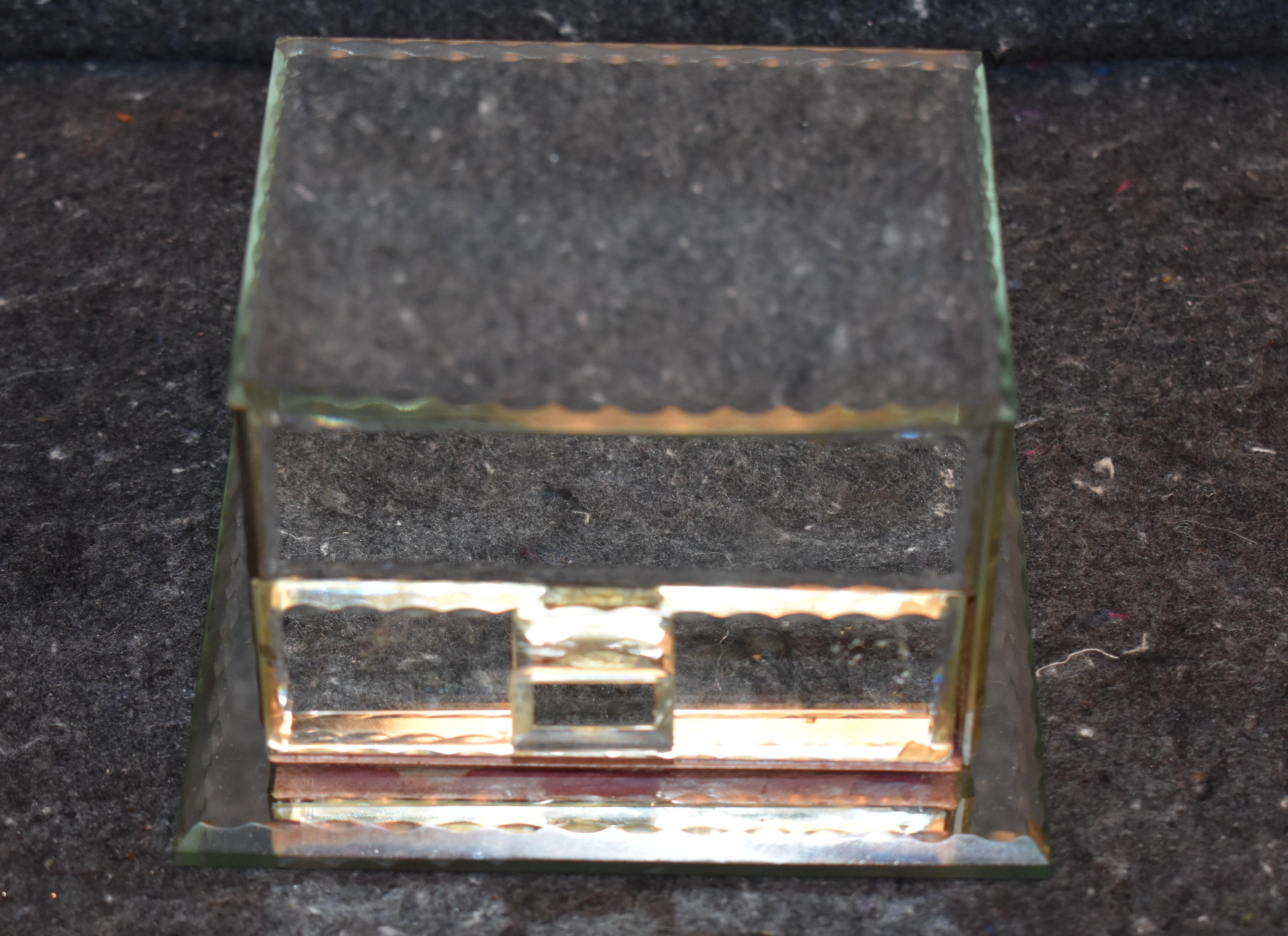 1960s French mirrored jewelry box with one draw,
  