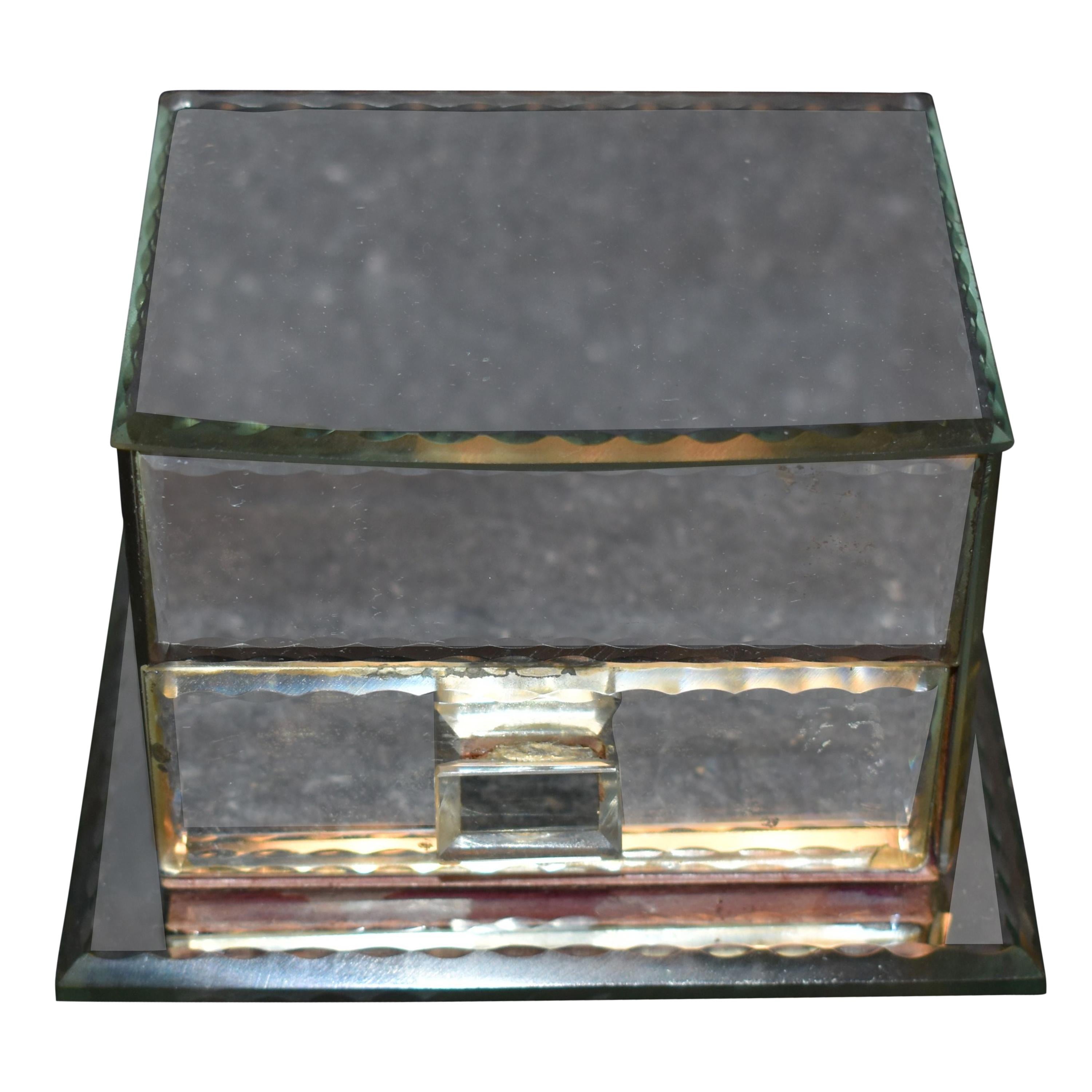 French Vintage Mirrored Jewelry Box