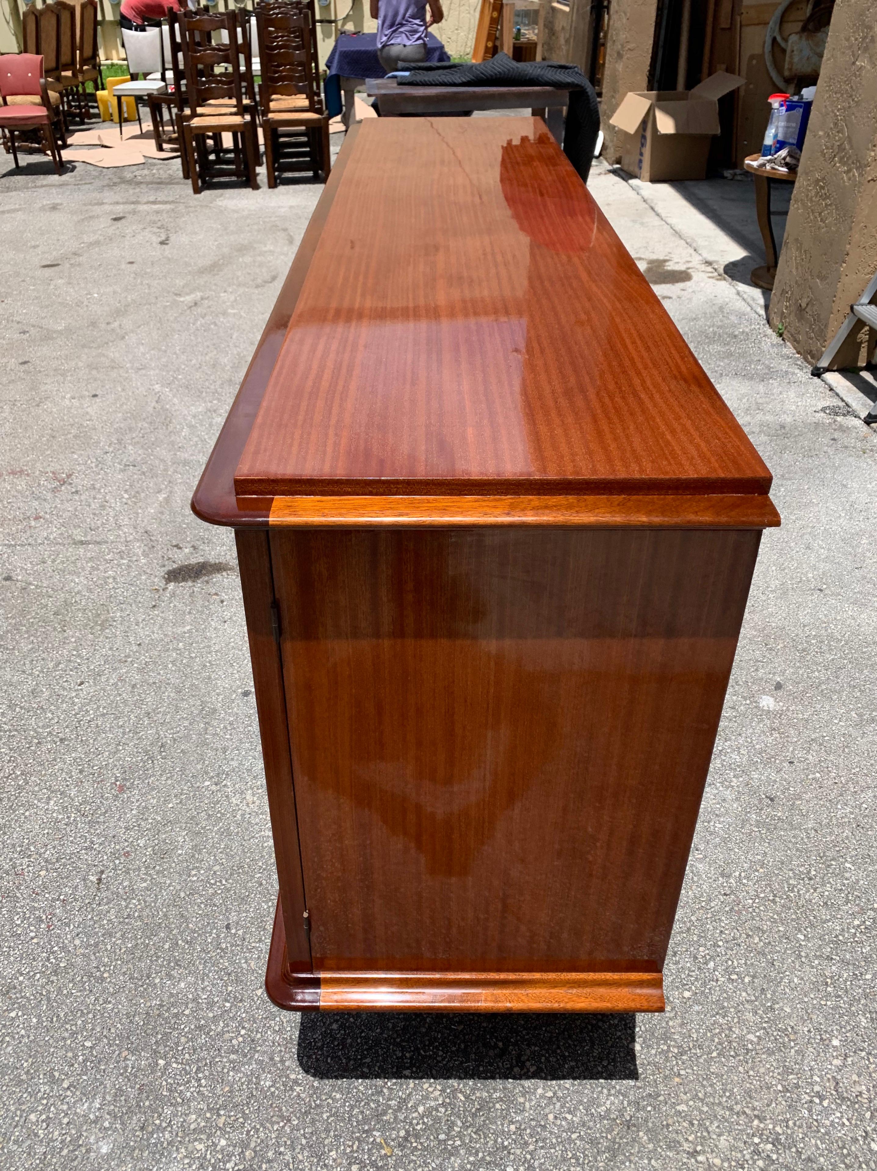 French Vintage Modern Exotic Mahogany Buffet or Sideboard 4