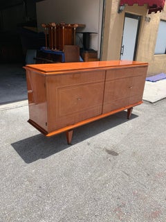 French Vintage Modern Exotic Mahogany Buffet or Sideboard