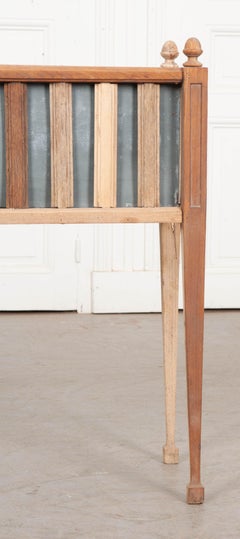 French Vintage Oak and Zinc Plant Stand