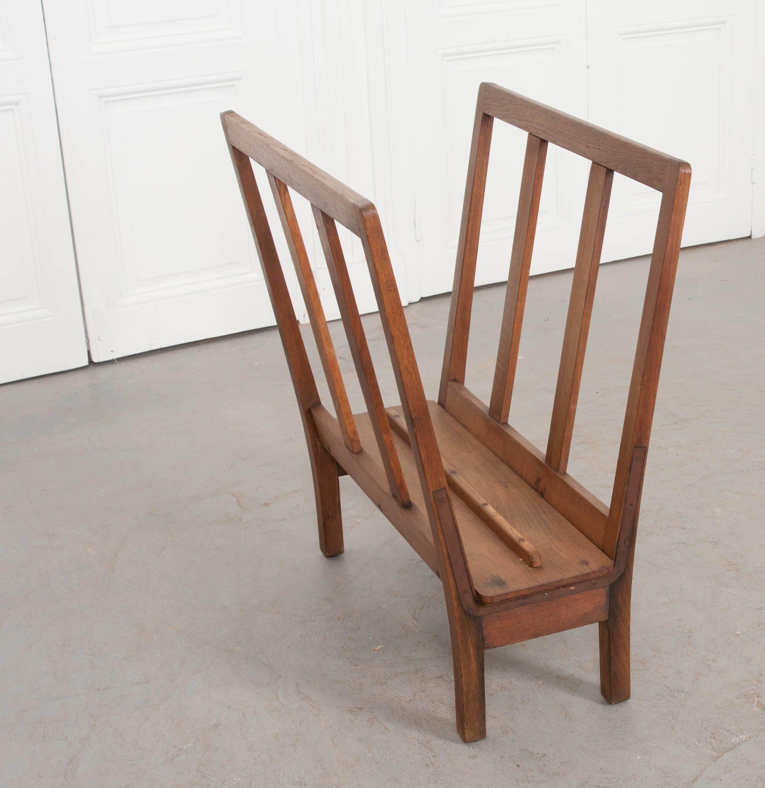 Patinated French Vintage Oak Architect's Print Rack