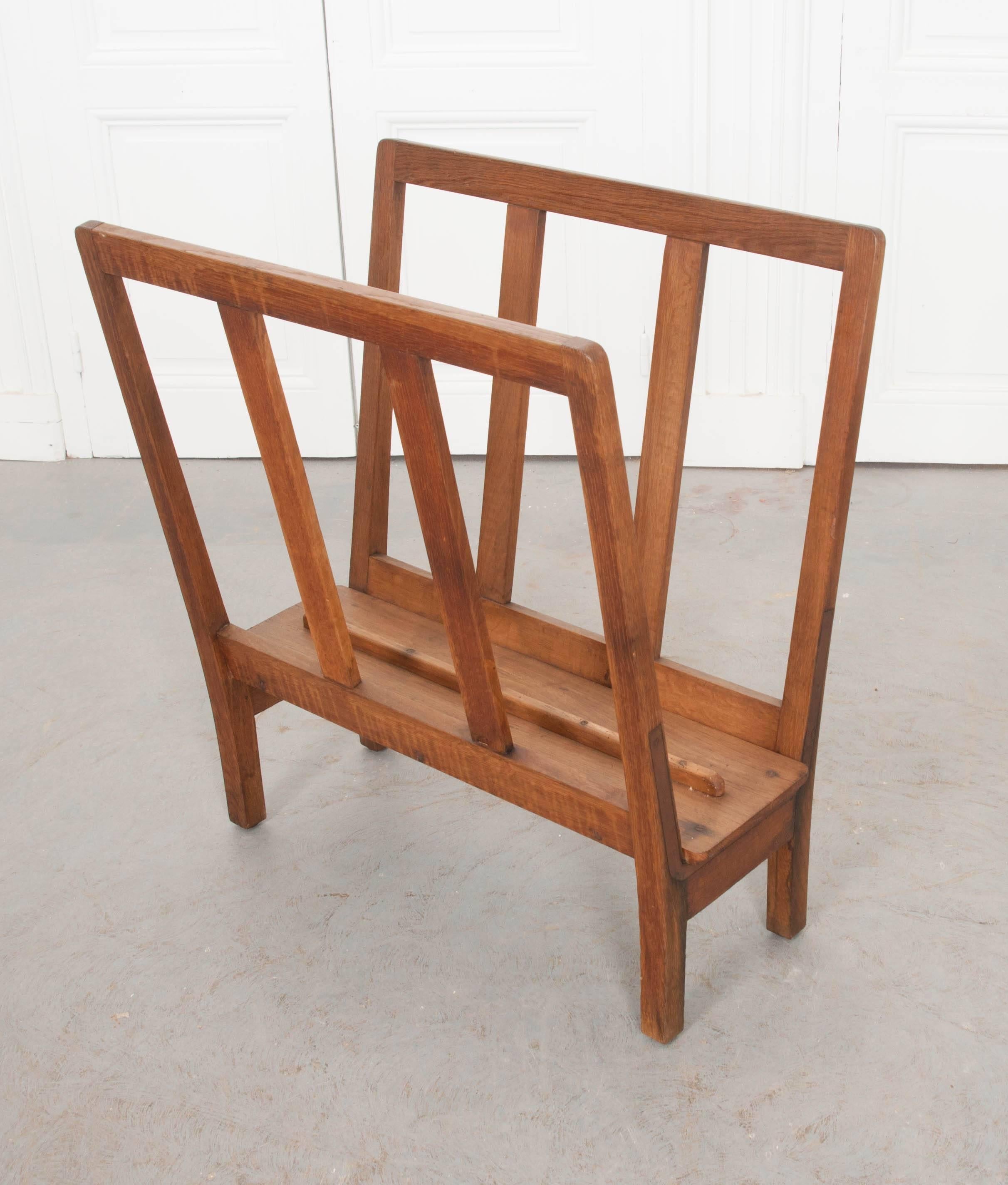 French Vintage Oak Architect's Print Rack In Good Condition In Baton Rouge, LA