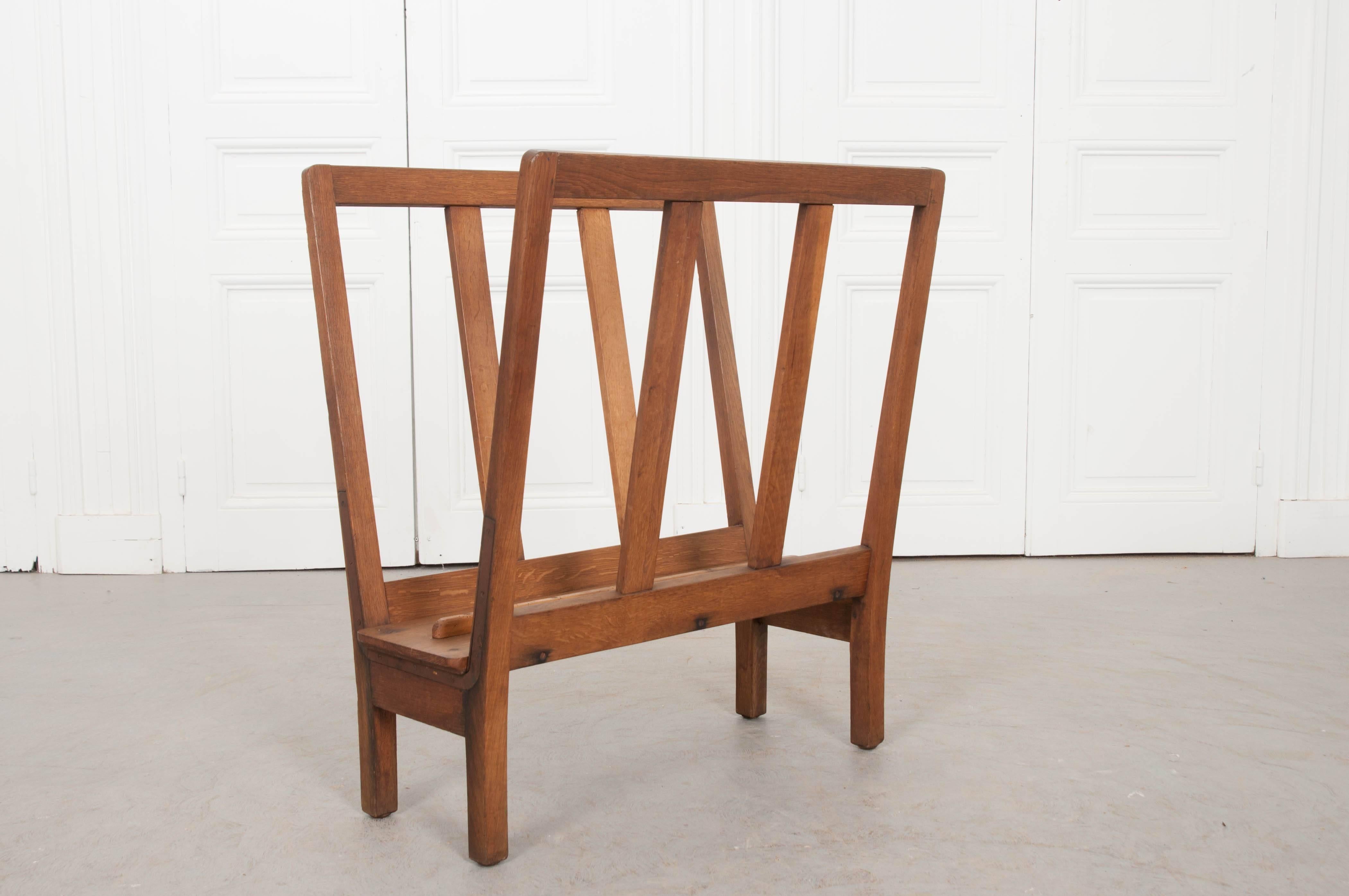 20th Century French Vintage Oak Architect's Print Rack