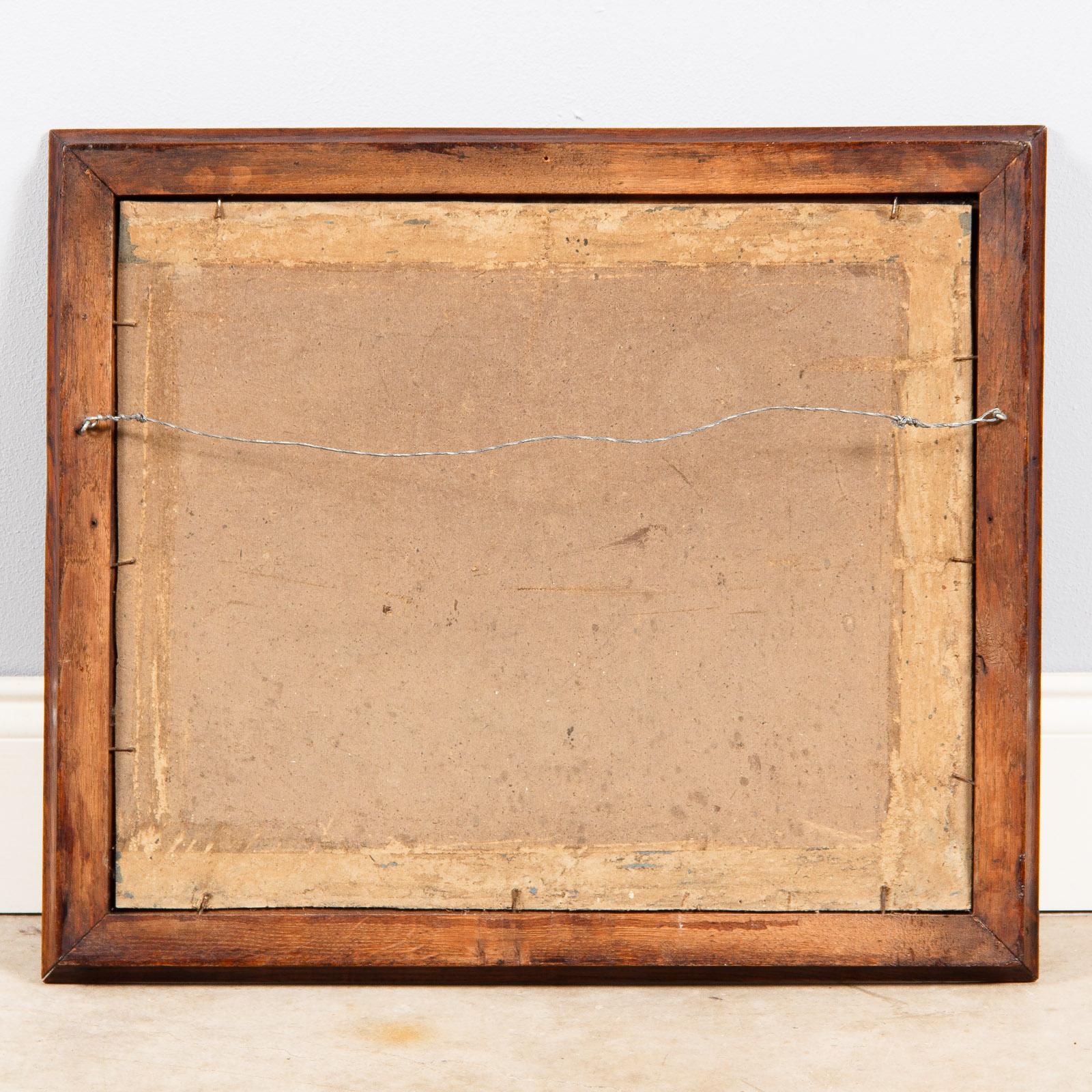 French Vintage Oak Frame with Still Life, 1920s 9