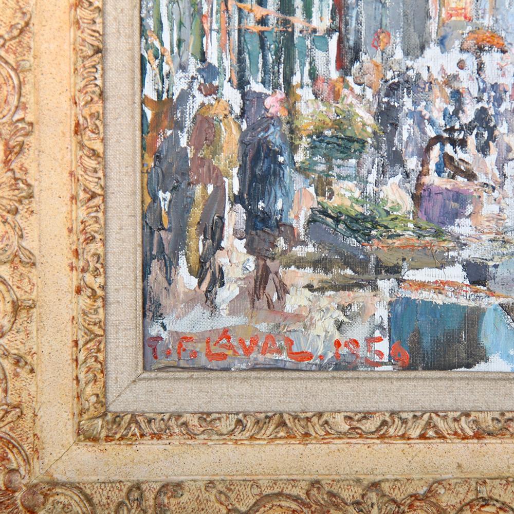 French Vintage Oil on Canvas Paris Scene Fernand Laval In Good Condition In Vancouver, British Columbia