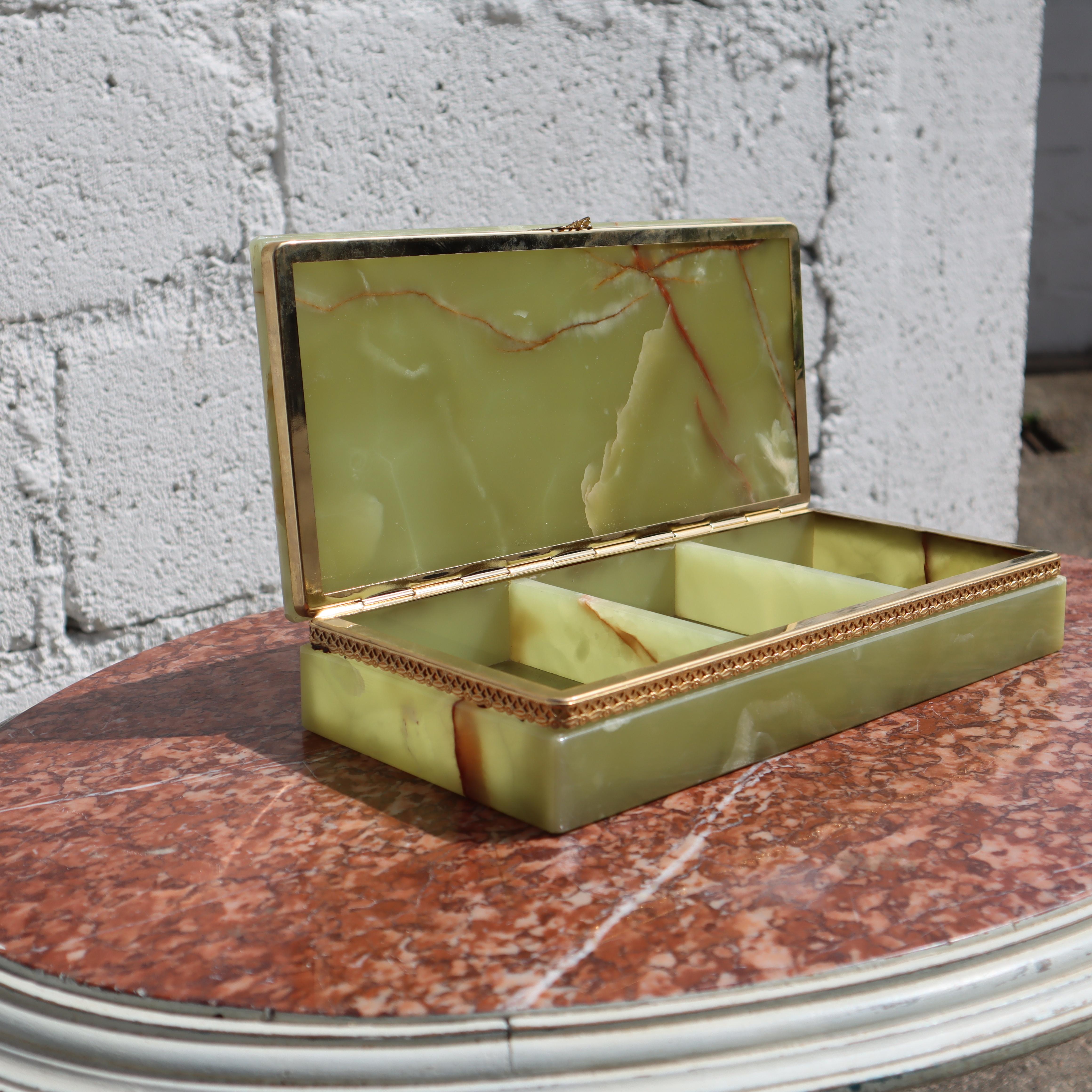 French Vintage Onyx Marble Jewelry Box- Bijoux Box  3
