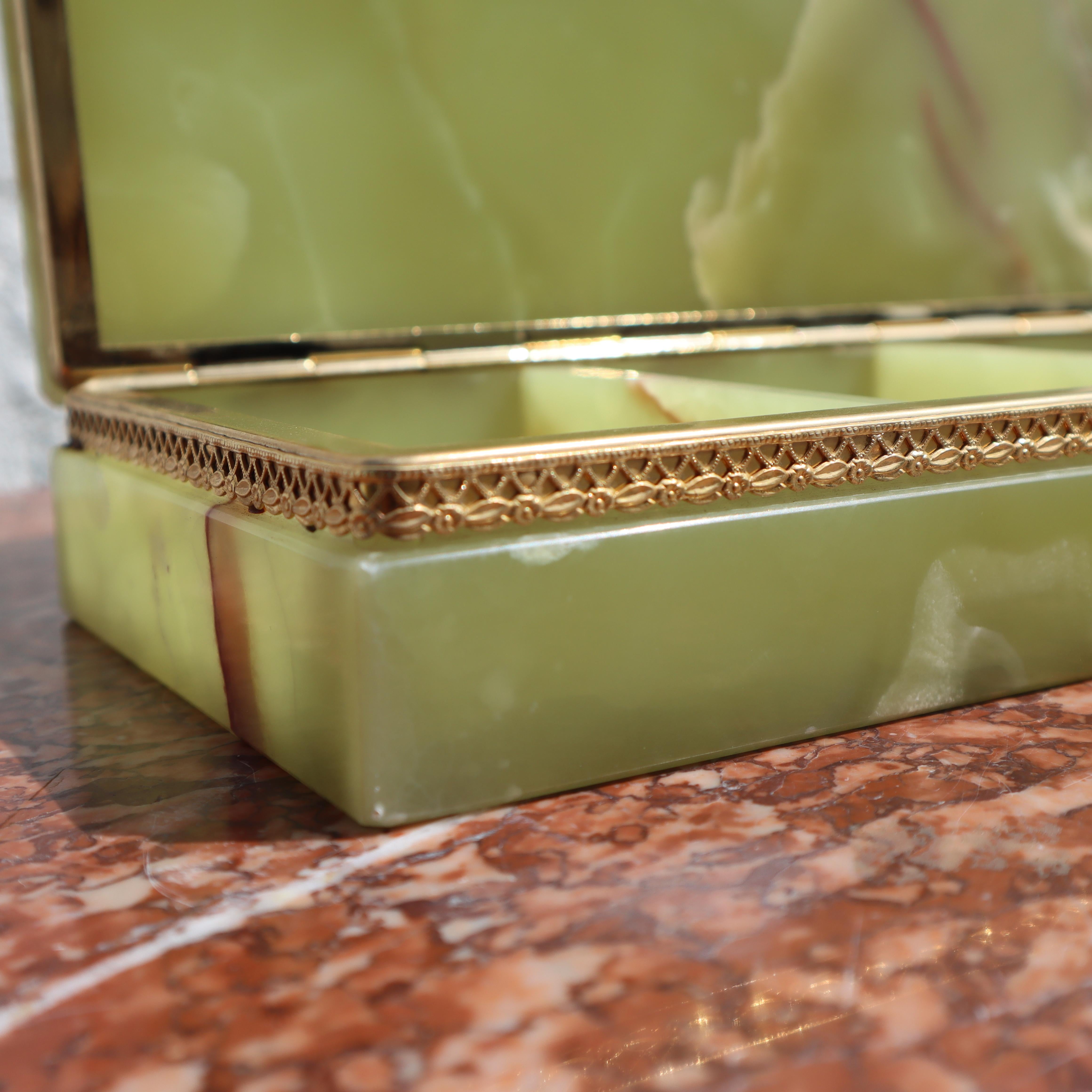 French Vintage Onyx Marble Jewelry Box- Bijoux Box  1
