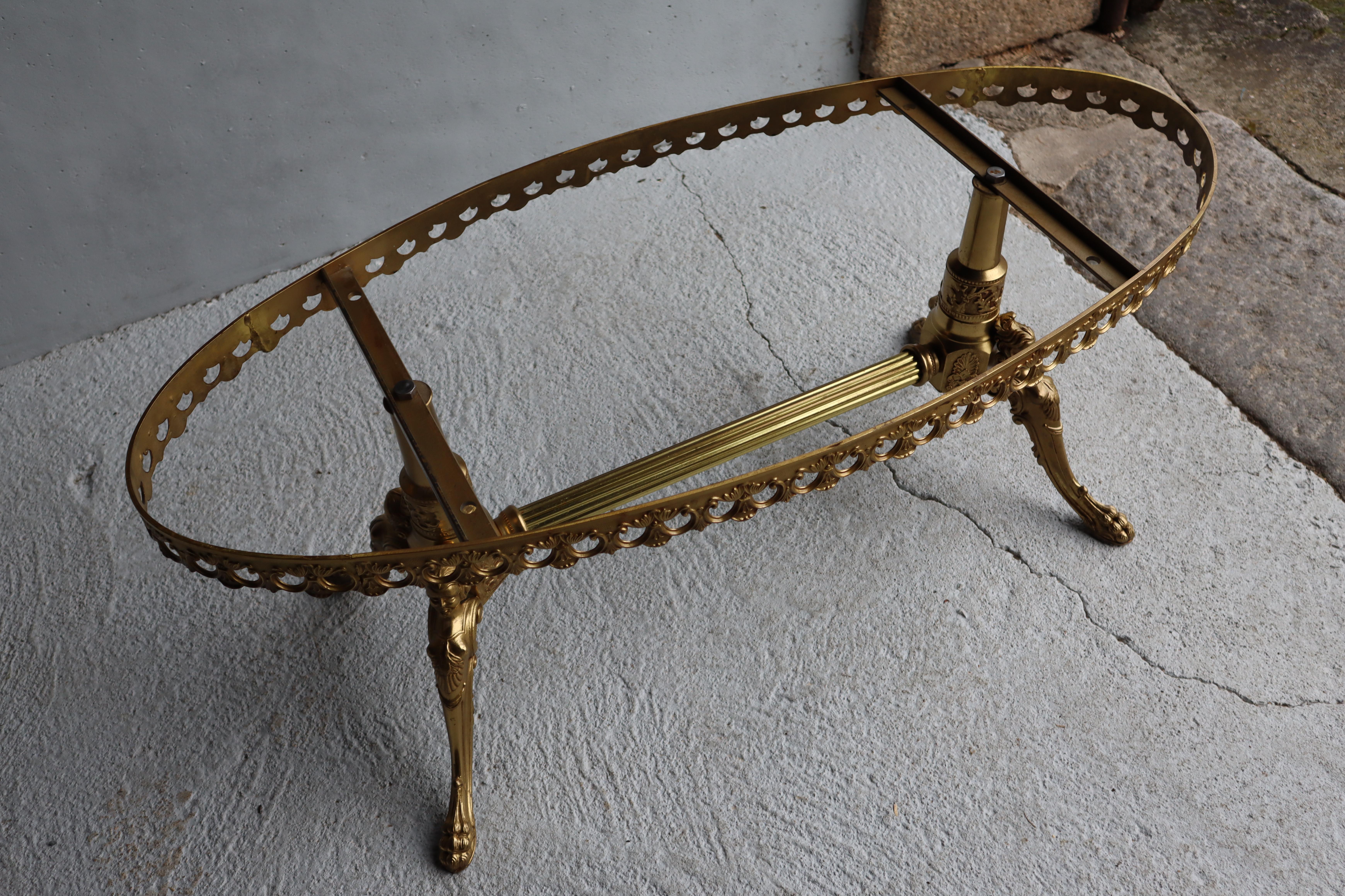 French Vintage Onyx Marble&Brass Coffee Table -Marble Lounge Table-Rococo Style 11
