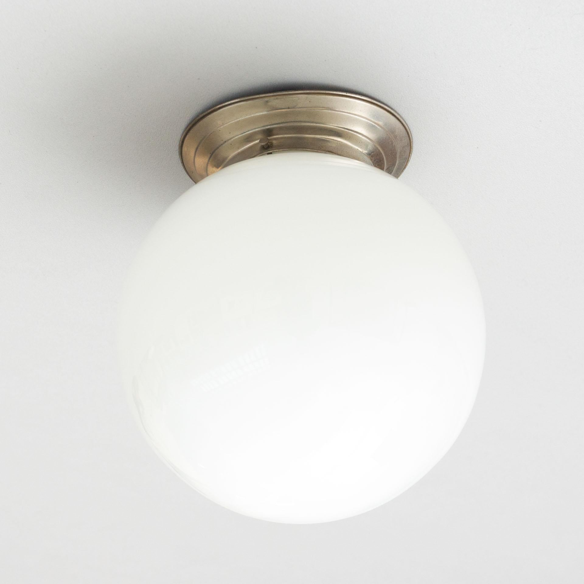 Mid-Century Modern French Vintage Opaline Ceiling Lamp, circa 1940