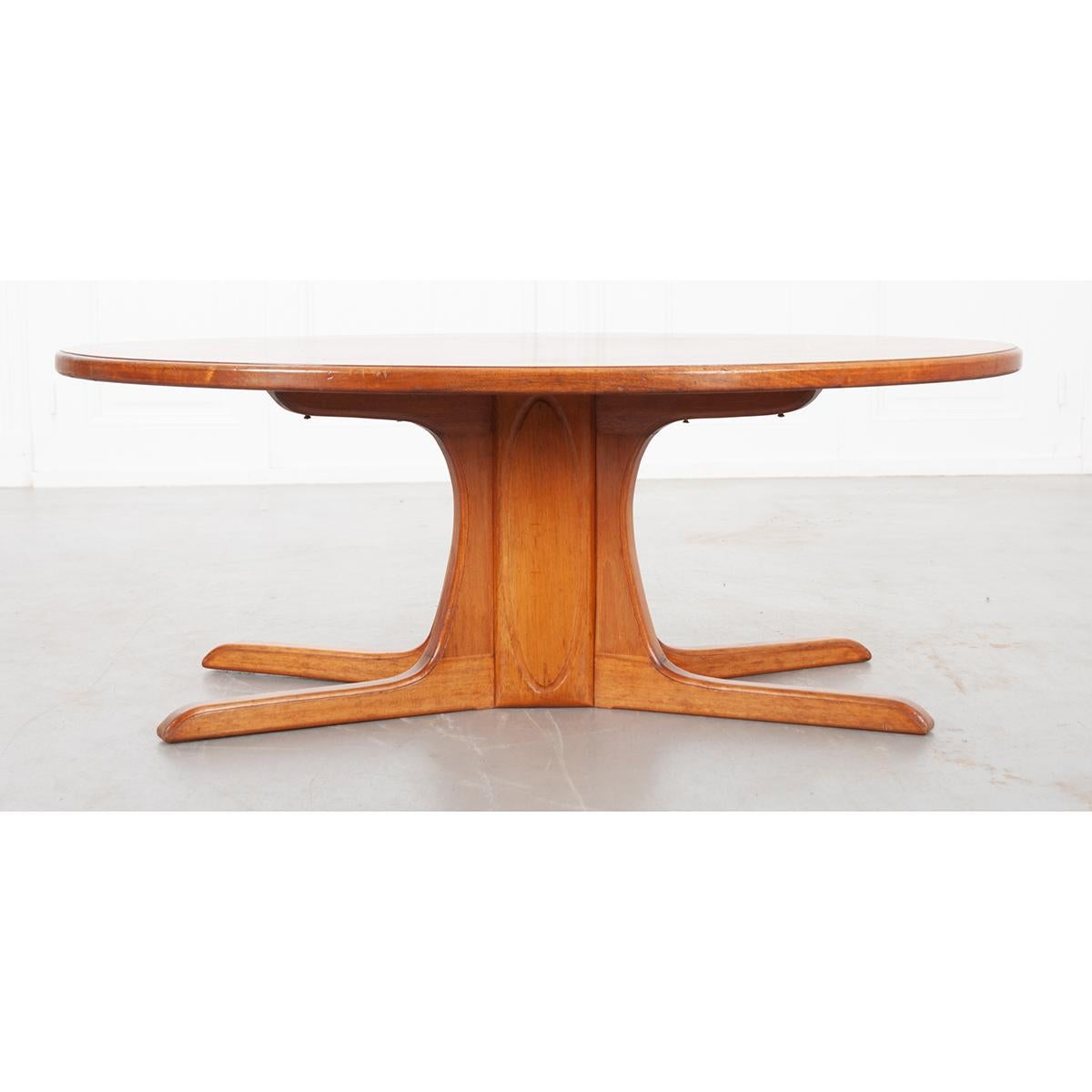 20th Century French Vintage Oval Coffee Table For Sale