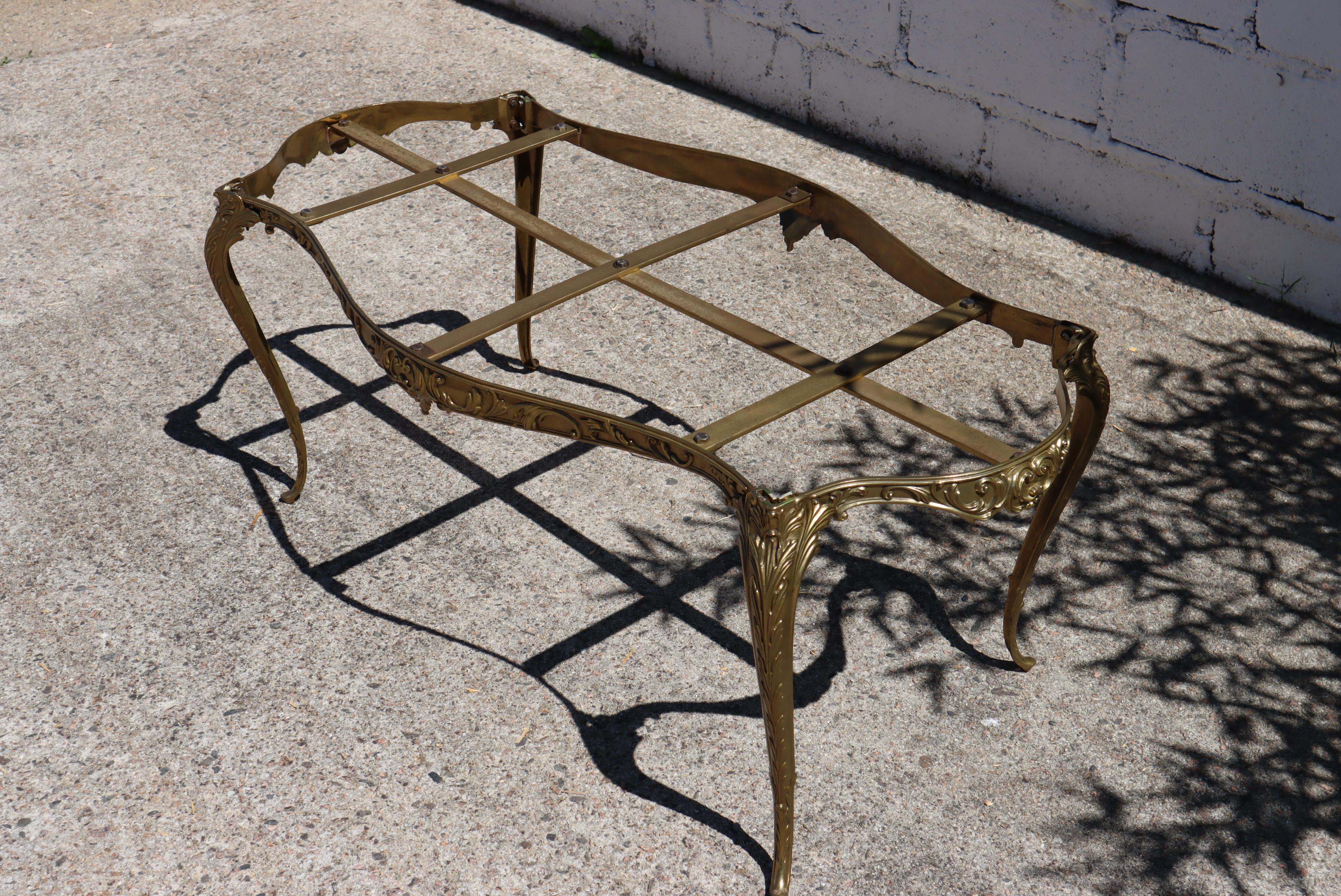French Vintage Oval Marble Brass Coffee Table-Cocktail Table-Style Louis XV-70s 5