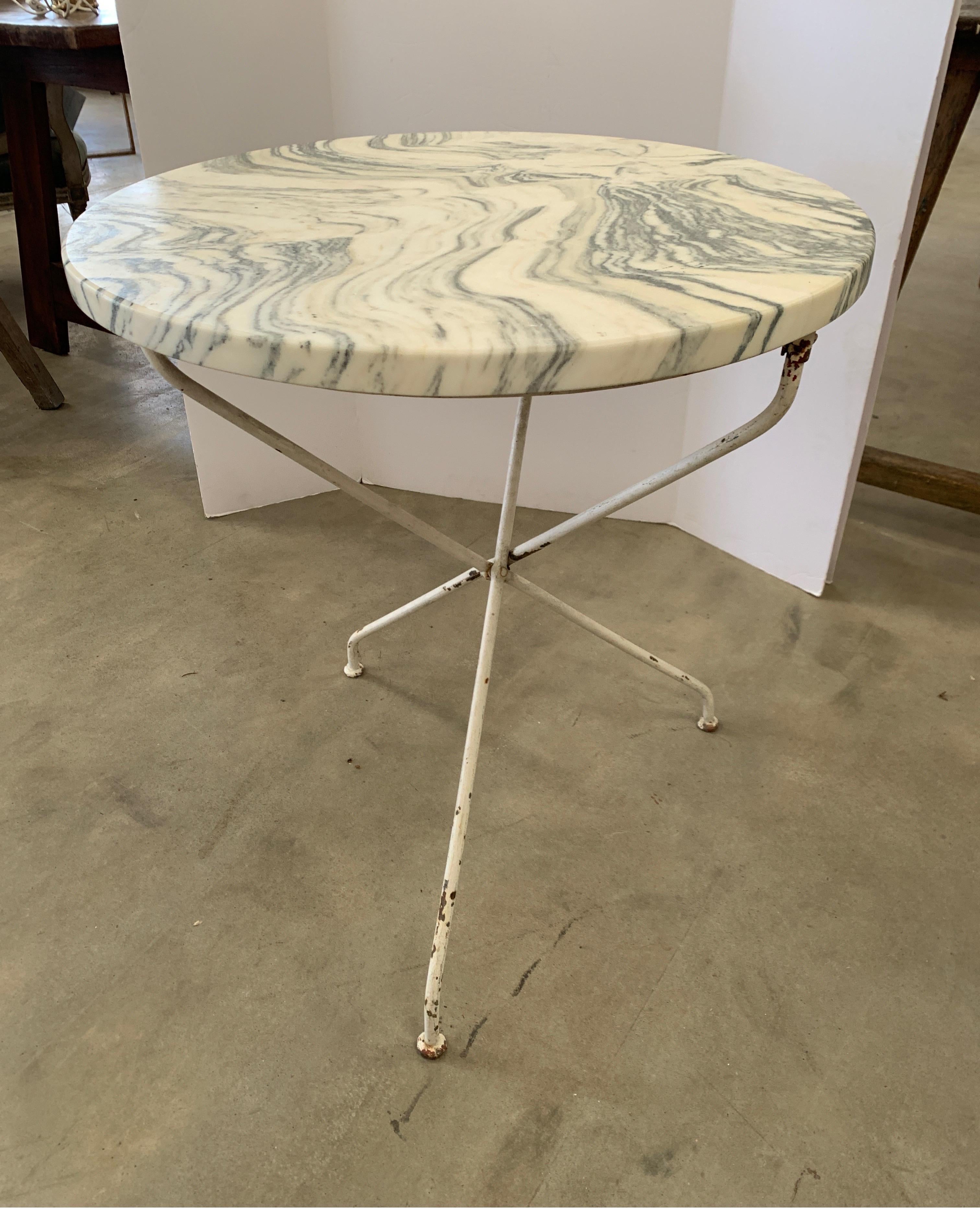 French Vintage Painted Bistro Table 2