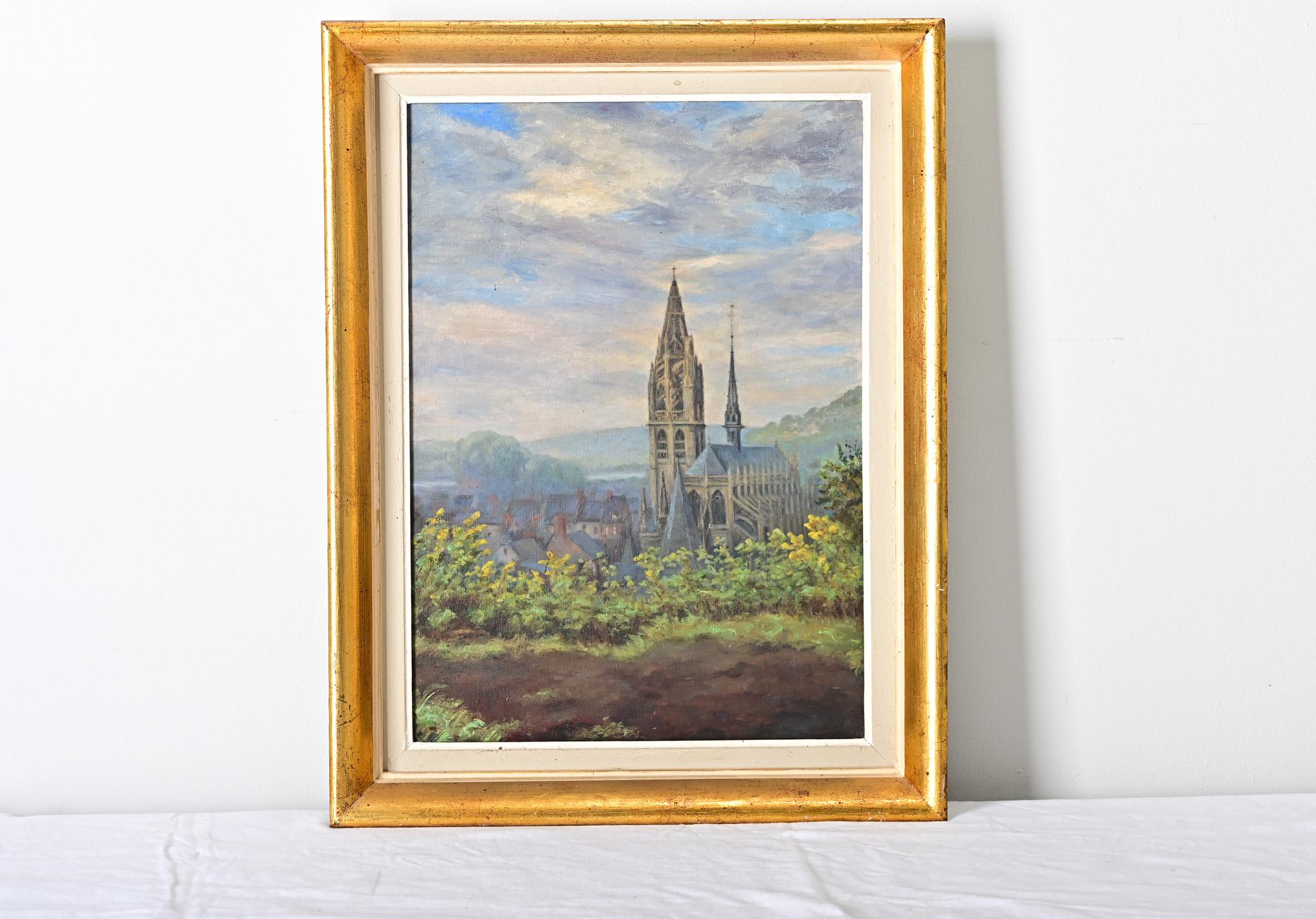 Altro Quadro d'epoca francese raffigurante una cattedrale in vendita