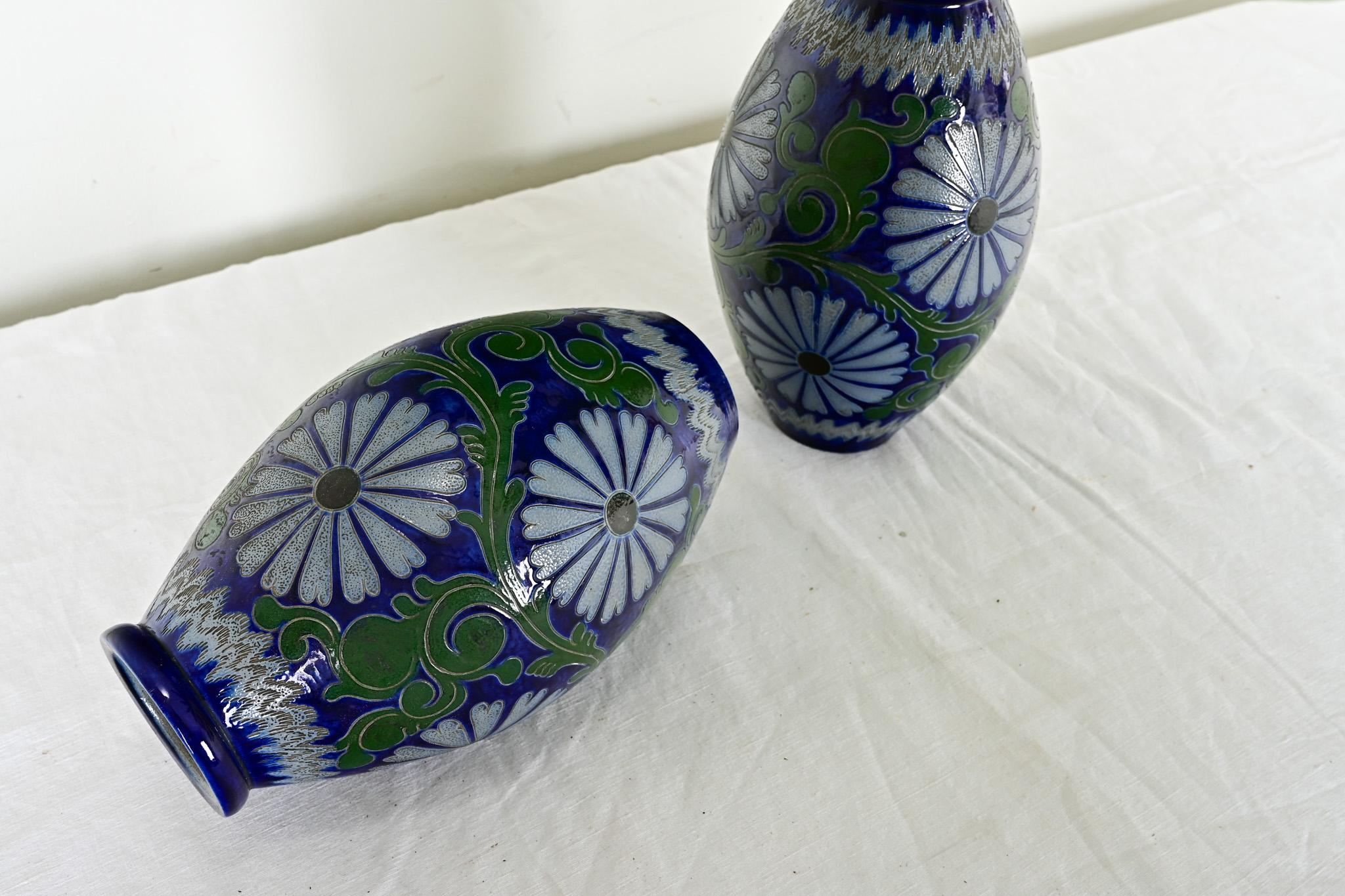 Ceramica Coppia di vasi Gres d'Alsace francesi d'epoca in vendita