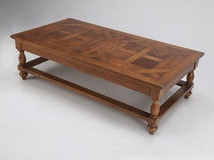 French Vintage Parquet Flooring Repurposed into a Coffee Table Made of Solid Oak