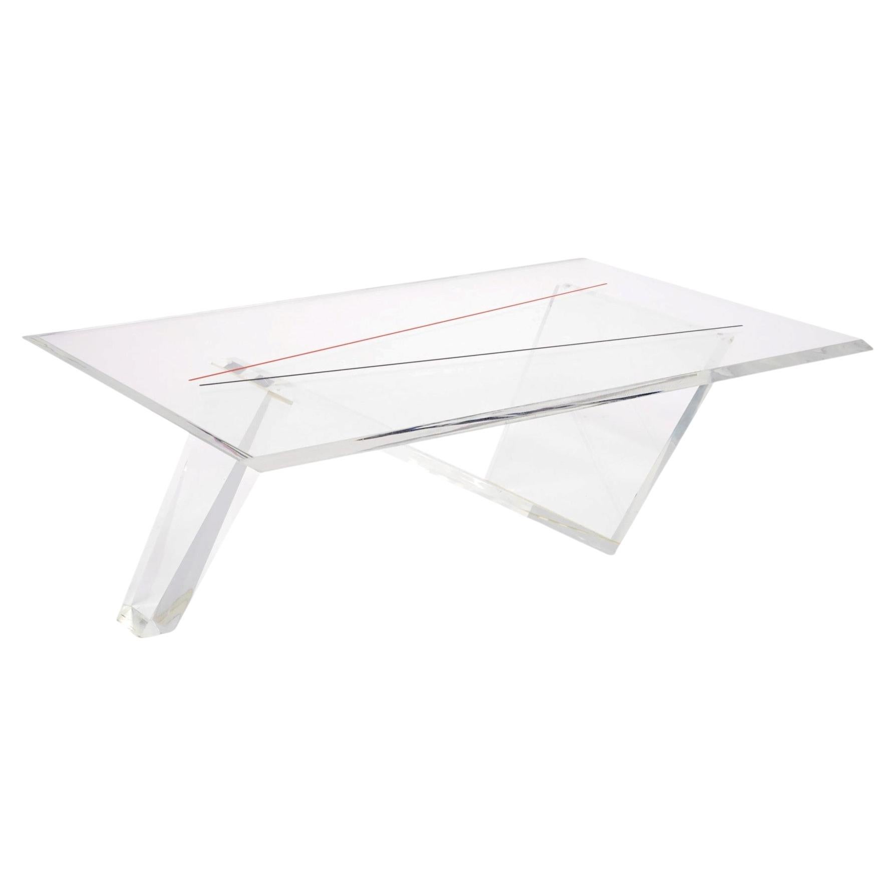 Table basse en lucite, Vintage français, d'époque Mid-Century Modern