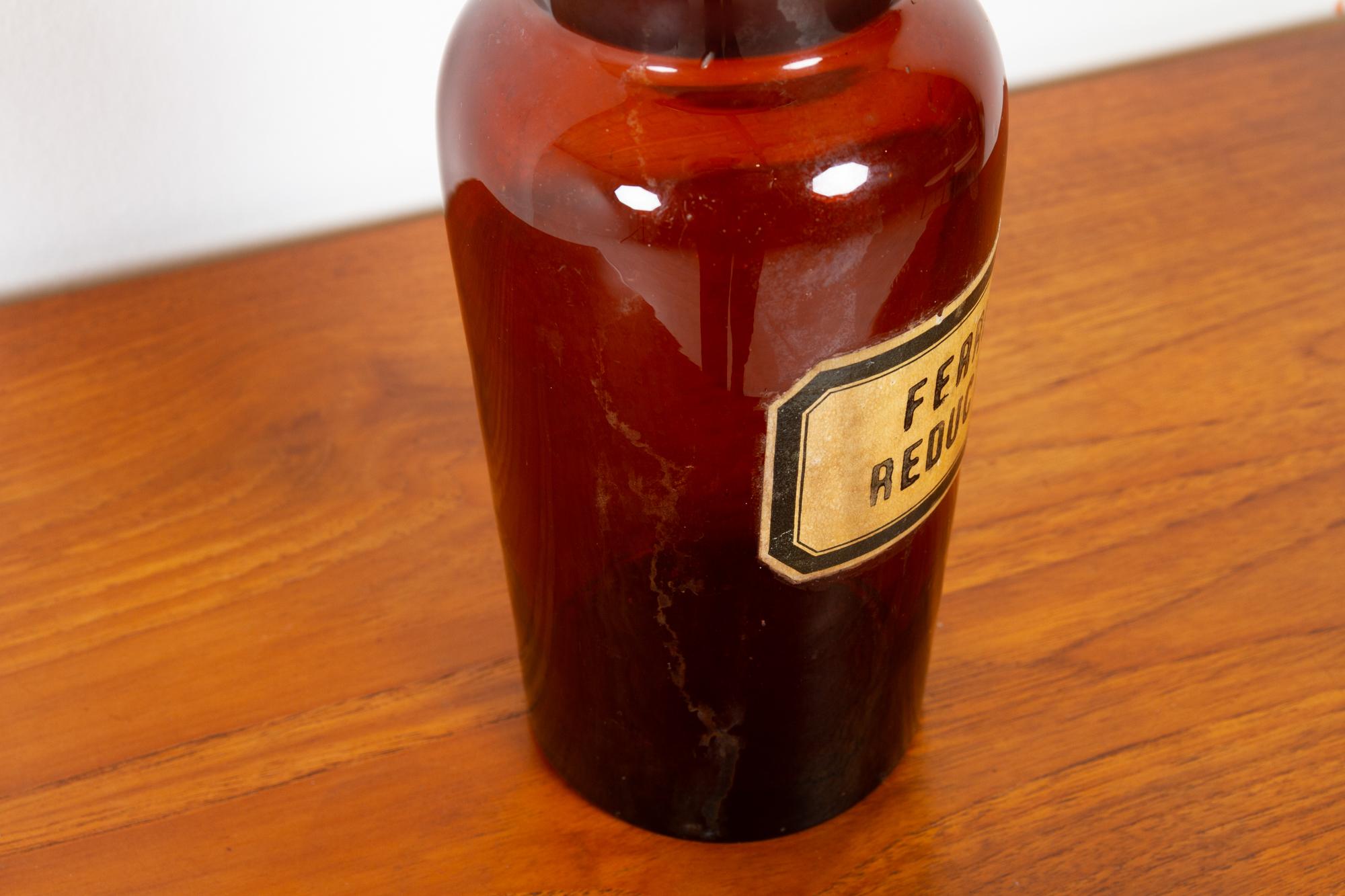 French Vintage Pharmacy Glass Bottles 1930s, Set of 3 3