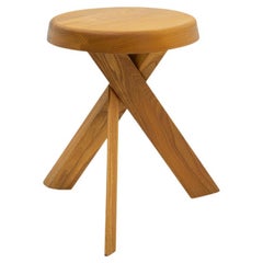 Original French Used Pierre Chapo, S31 Stool in Elm, 1980s
