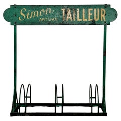 French Vintage Bike stand With Advertising Sign