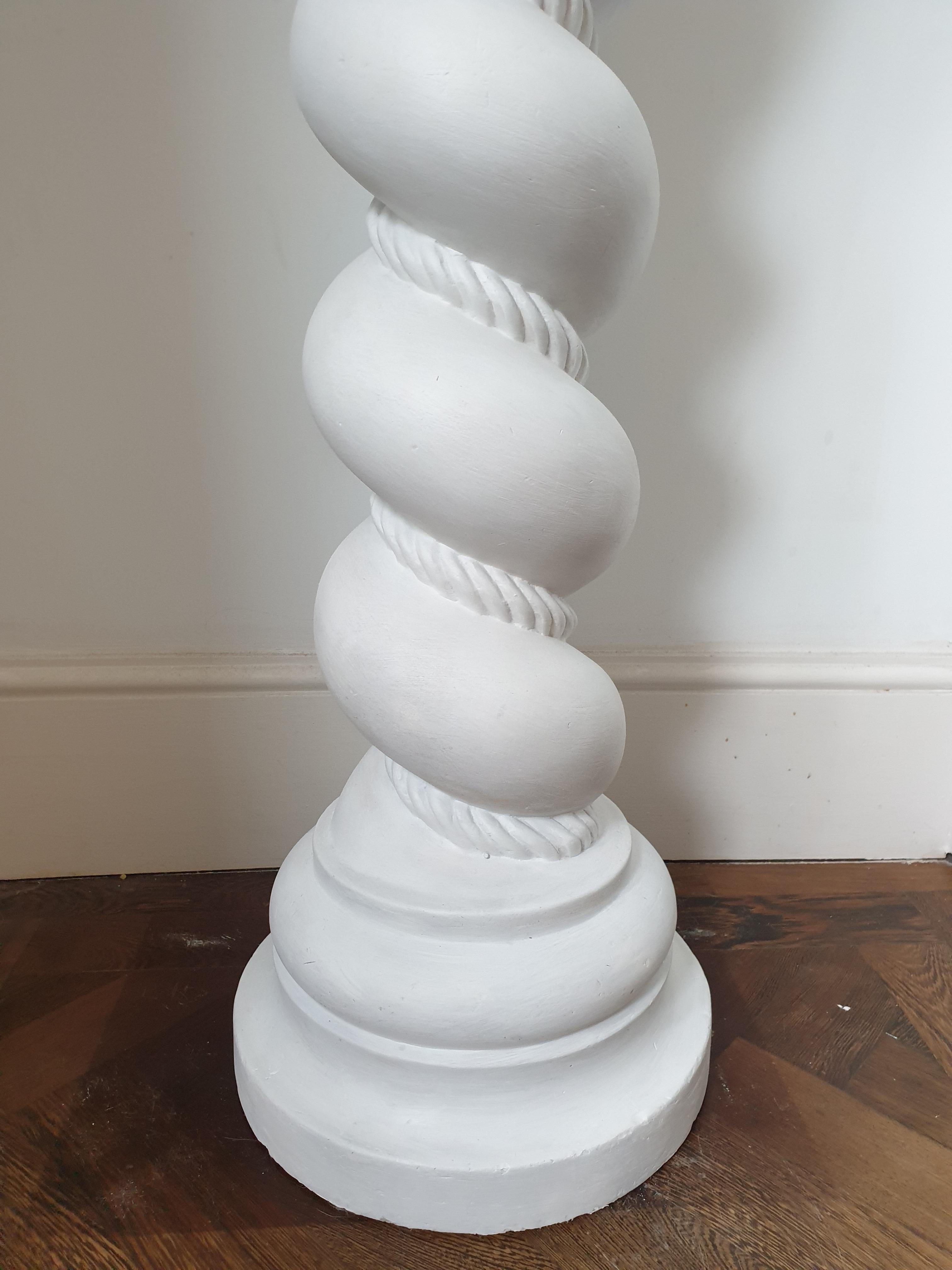 20th Century French vintage plaster column with uplighter. For Sale