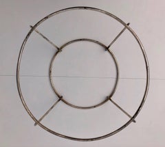 French Vintage Plated Silver Platter Stands, Set of Three, 1960s