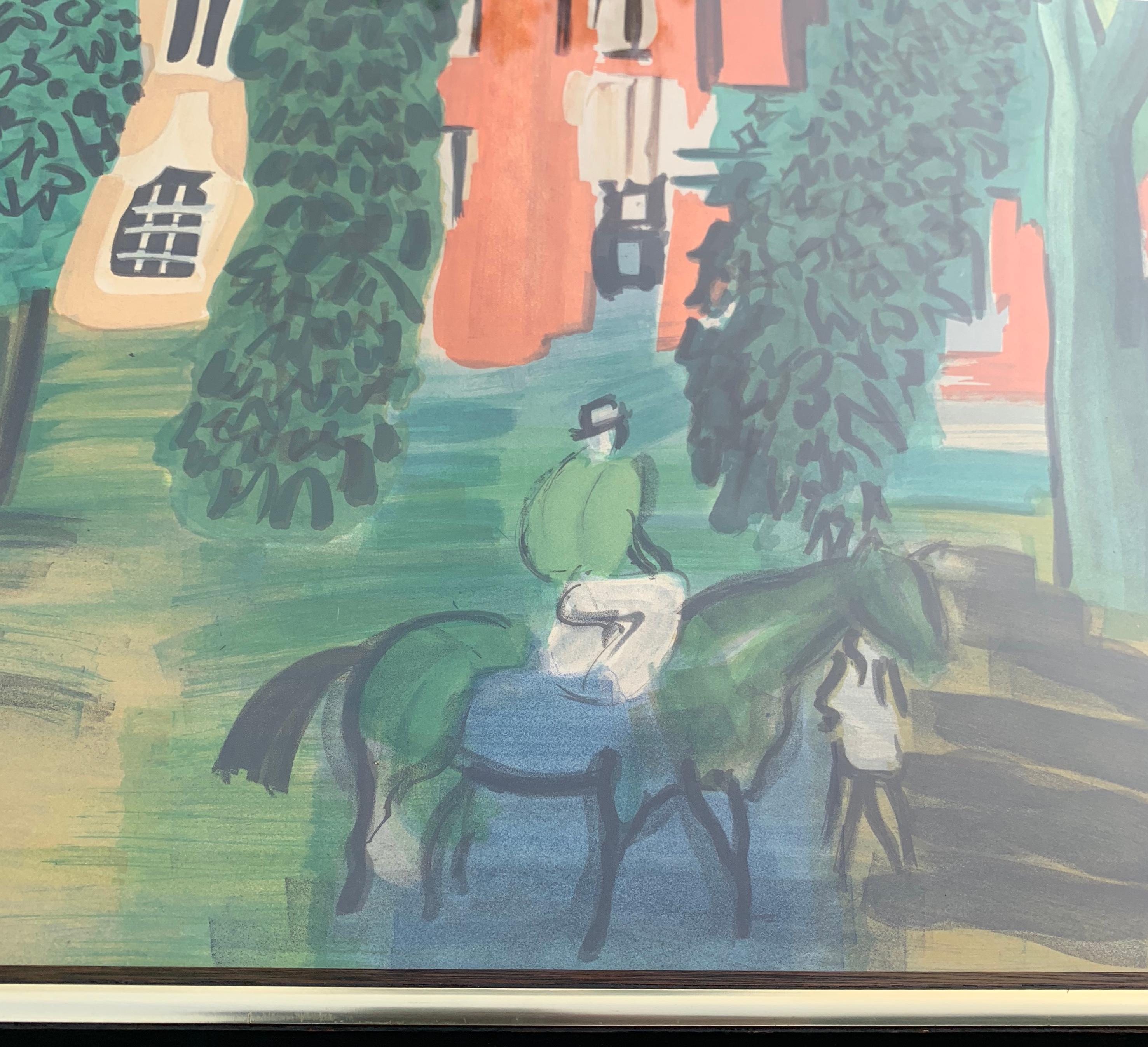 French Vintage Raoul Dufy Museum Poster, the Paddock at Deauville, 1964 10