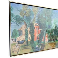 French Vintage Raoul Dufy Museum Poster, the Paddock at Deauville, 1964