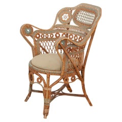 Französischer Vintage-Rattan-Sessel