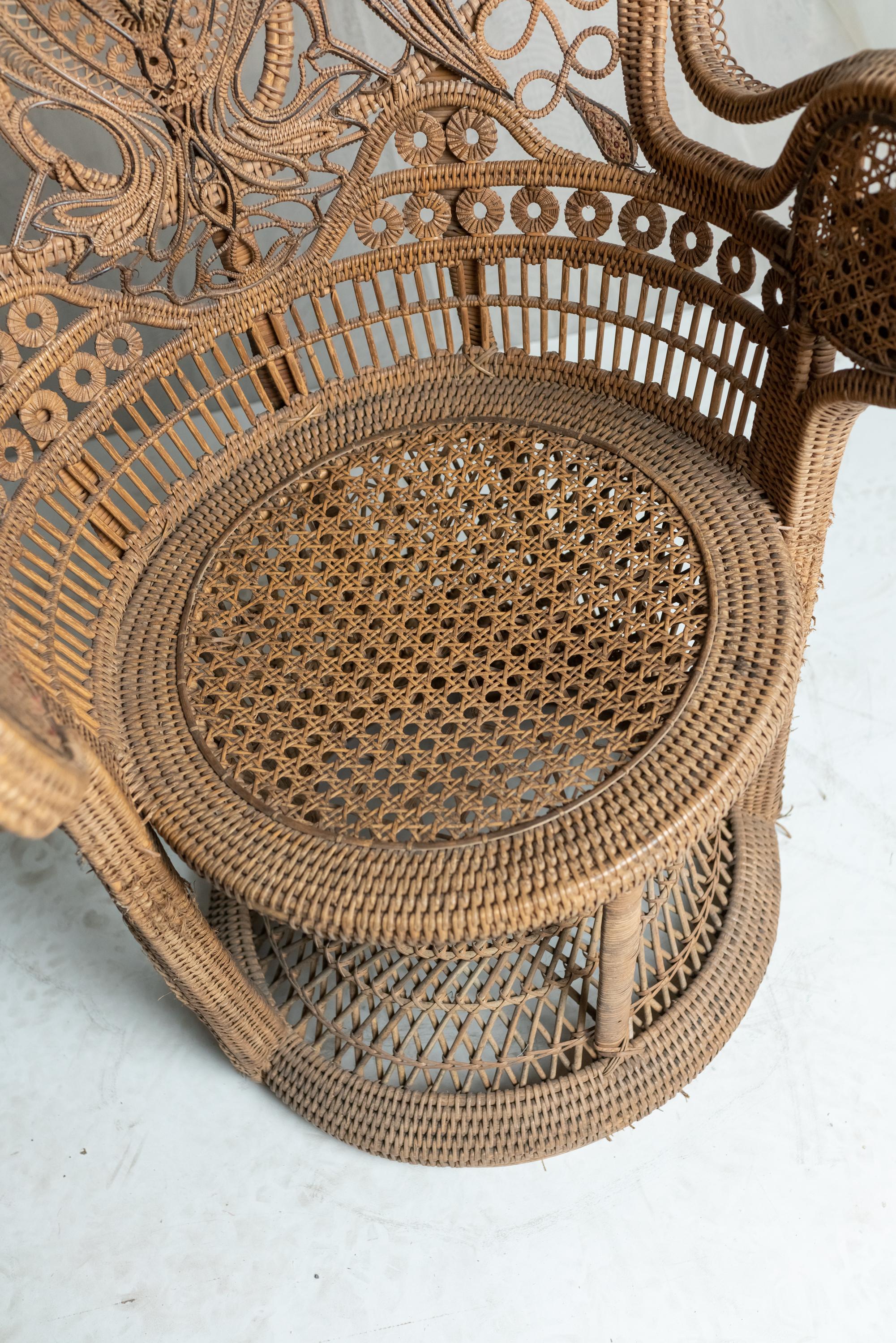 Mid-20th Century French Vintage Rattan 